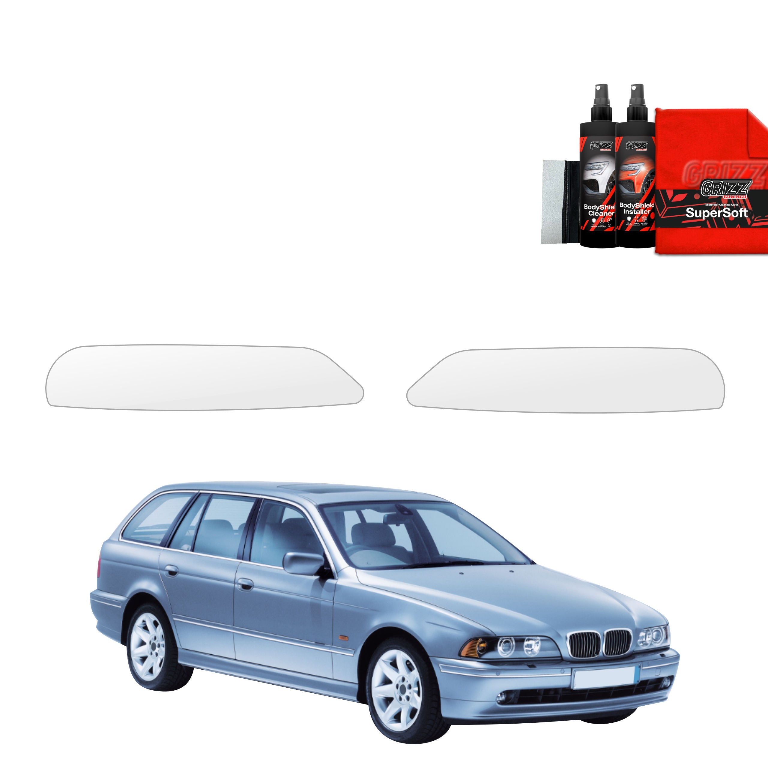 2in1 Schutzfolie Grizz Protector für Scheinwerfer - BMW 5 E39 Kombi (1995-2003)