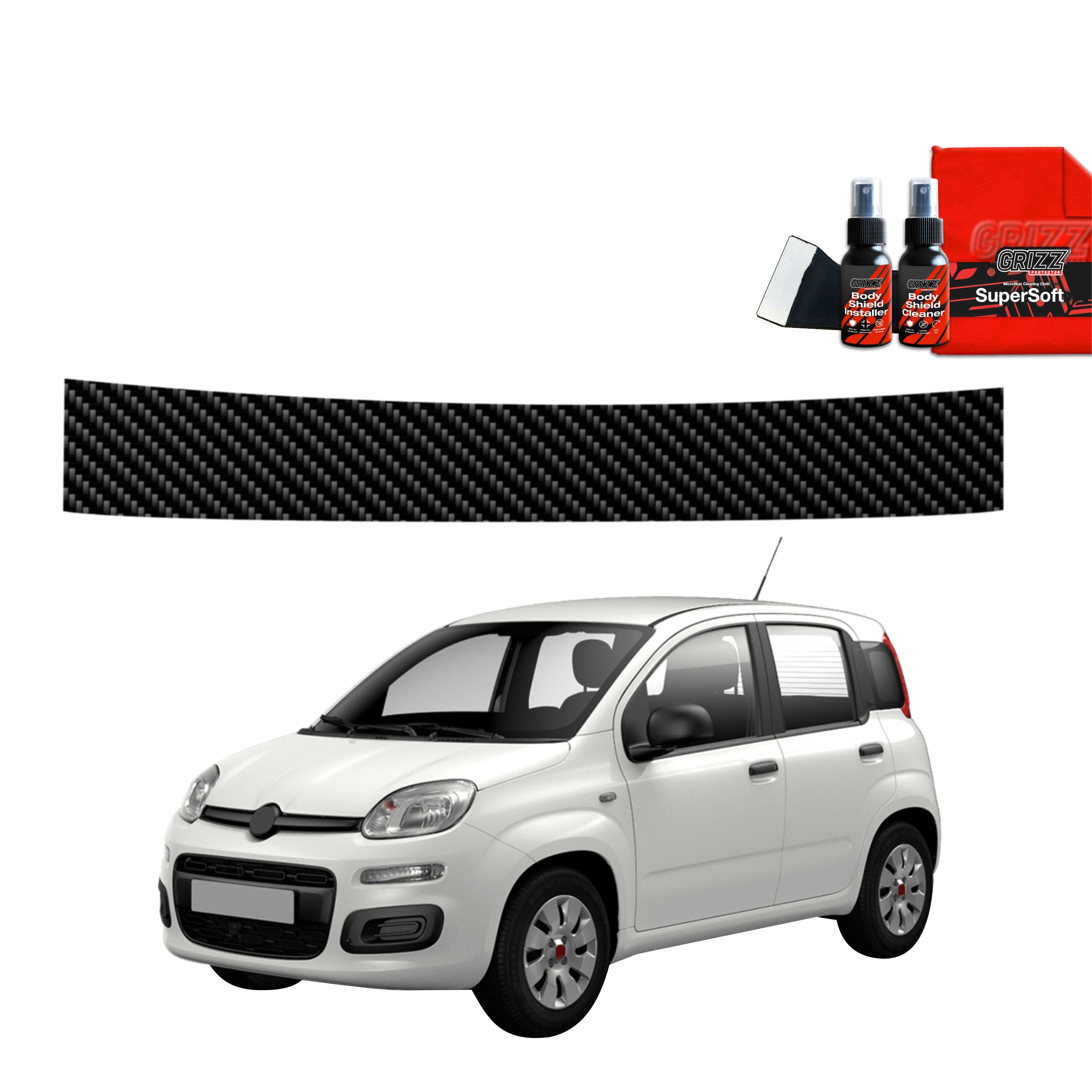 Kohlenstoff Schutzfolie Grizz Protector für Ladekante - Fiat Panda (2020-2026)