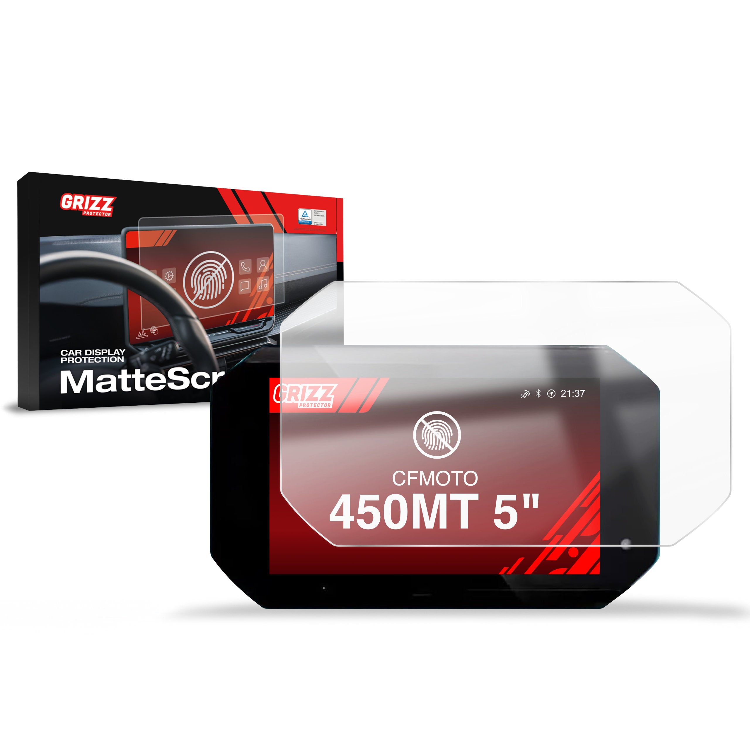 Matte Autodisplayfolie für CFMOTO 450MT 5", Grizz Protector