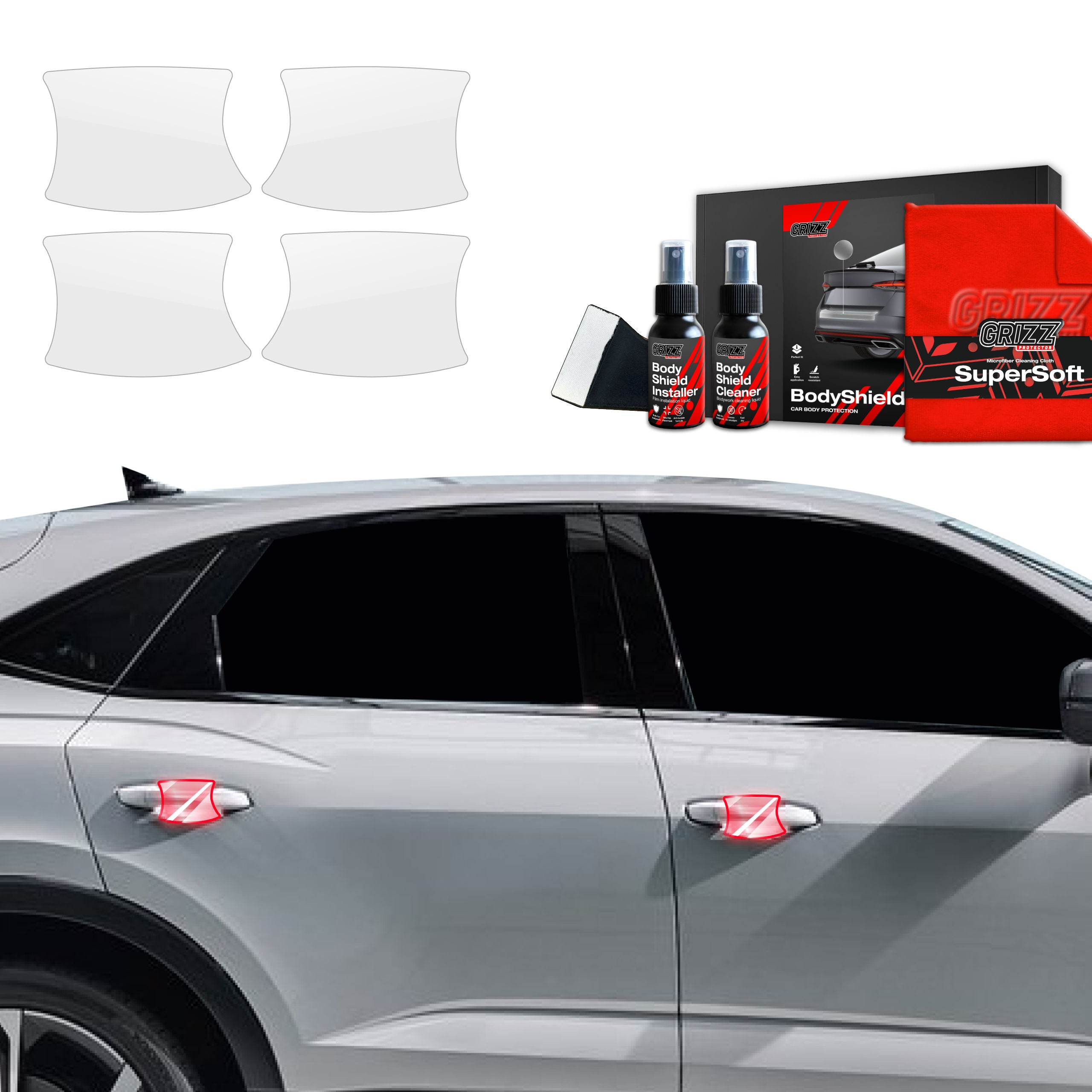 4in1 Schutzfolie Grizz Protector für Türgriffmulden - Audi Q3 Sportback (2018-2025)