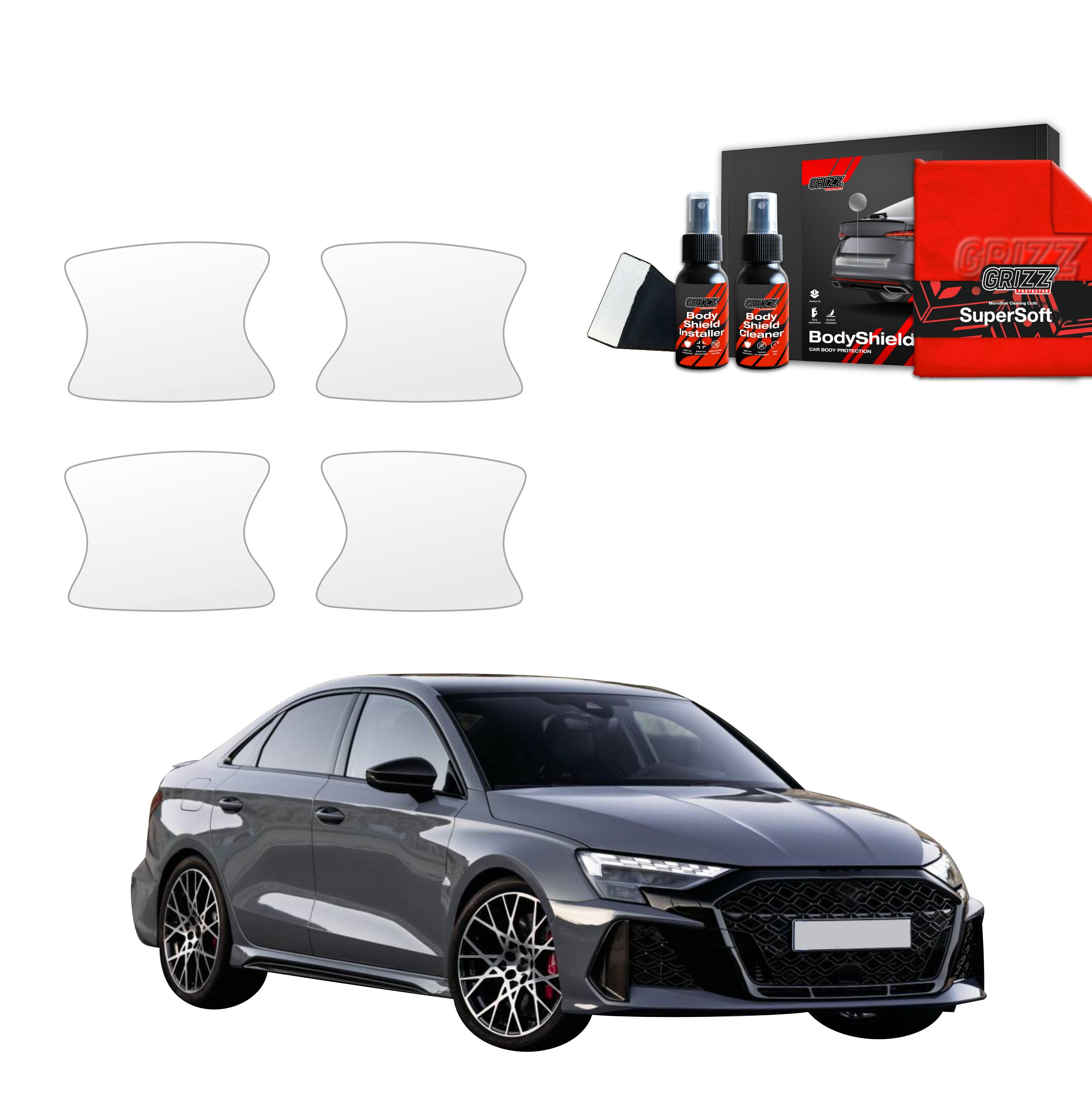 4in1 Schutzfolie Grizz Protector für Türgriffmulden - Audi RS3 (2025-2026)