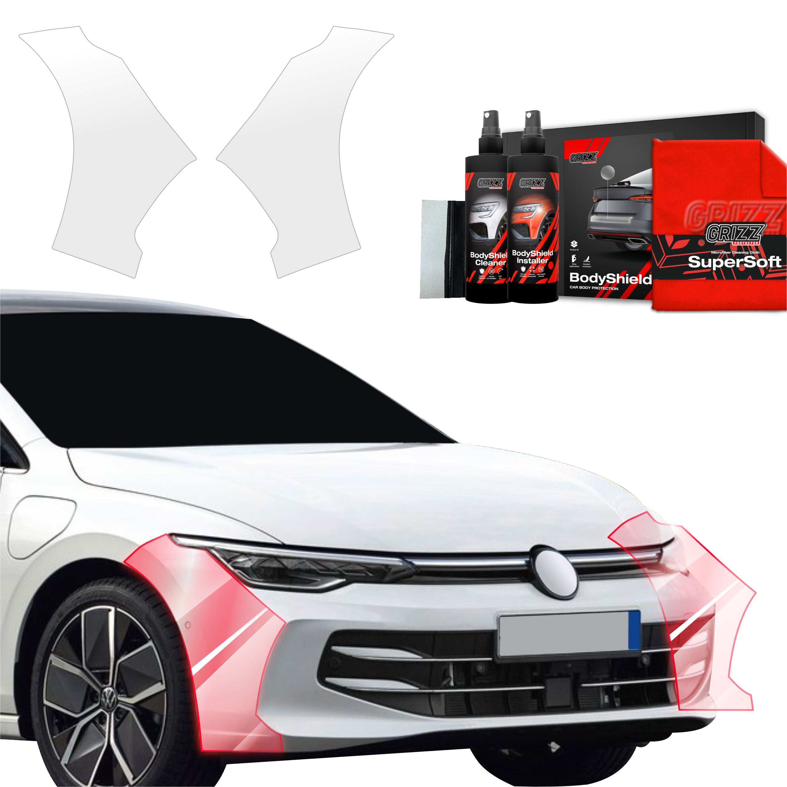 2in1 Schutzfolie Grizz Protector für Stoßstange - Volkswagen VW Golf 8 Hatchback (2024-2026)