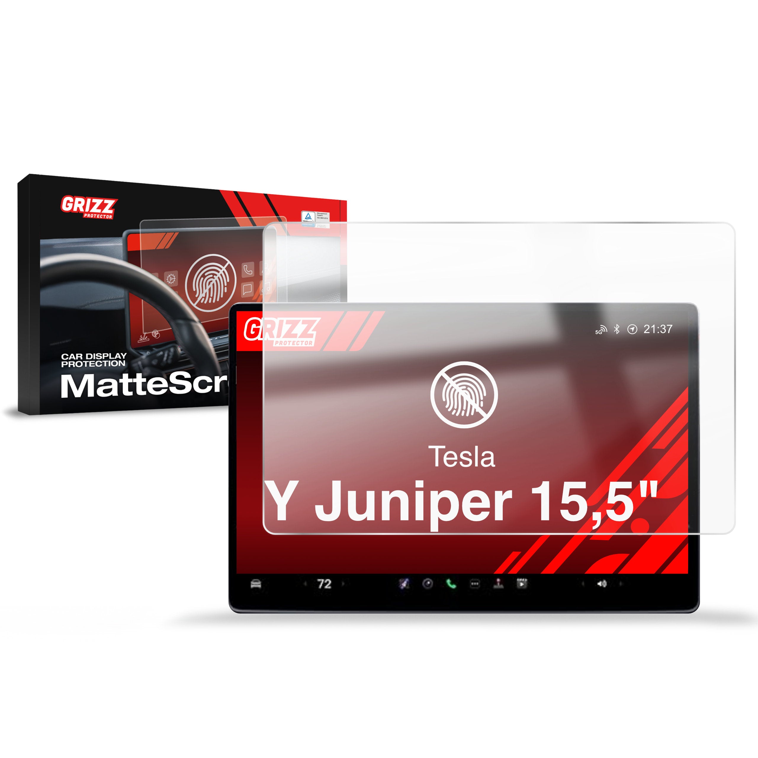 Matte Autodisplayfolie für Tesla Model Y Juniper (2024-2025), Grizz Protector