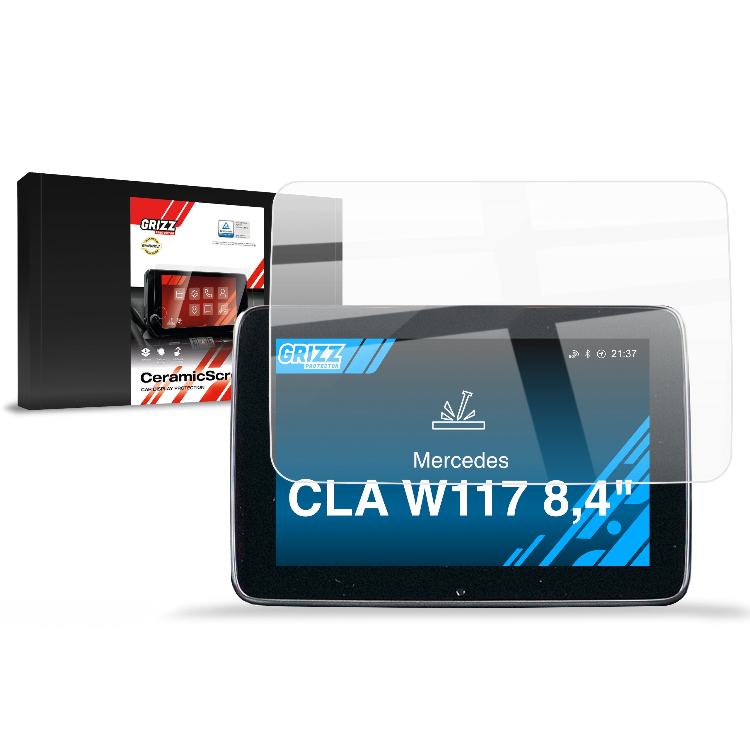 Keramische Autodisplayfolie für Mercedes CLA W117 8,4" (2015-2019), Grizz Protector
