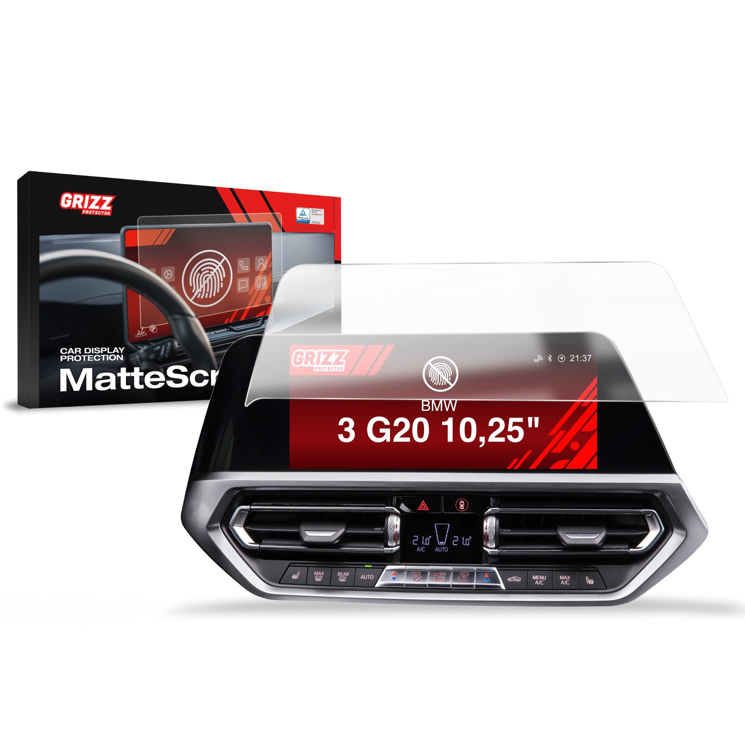Matte Autodisplayfolie für BMW 3 G20 10,25" (2018-2023), Grizz Protector