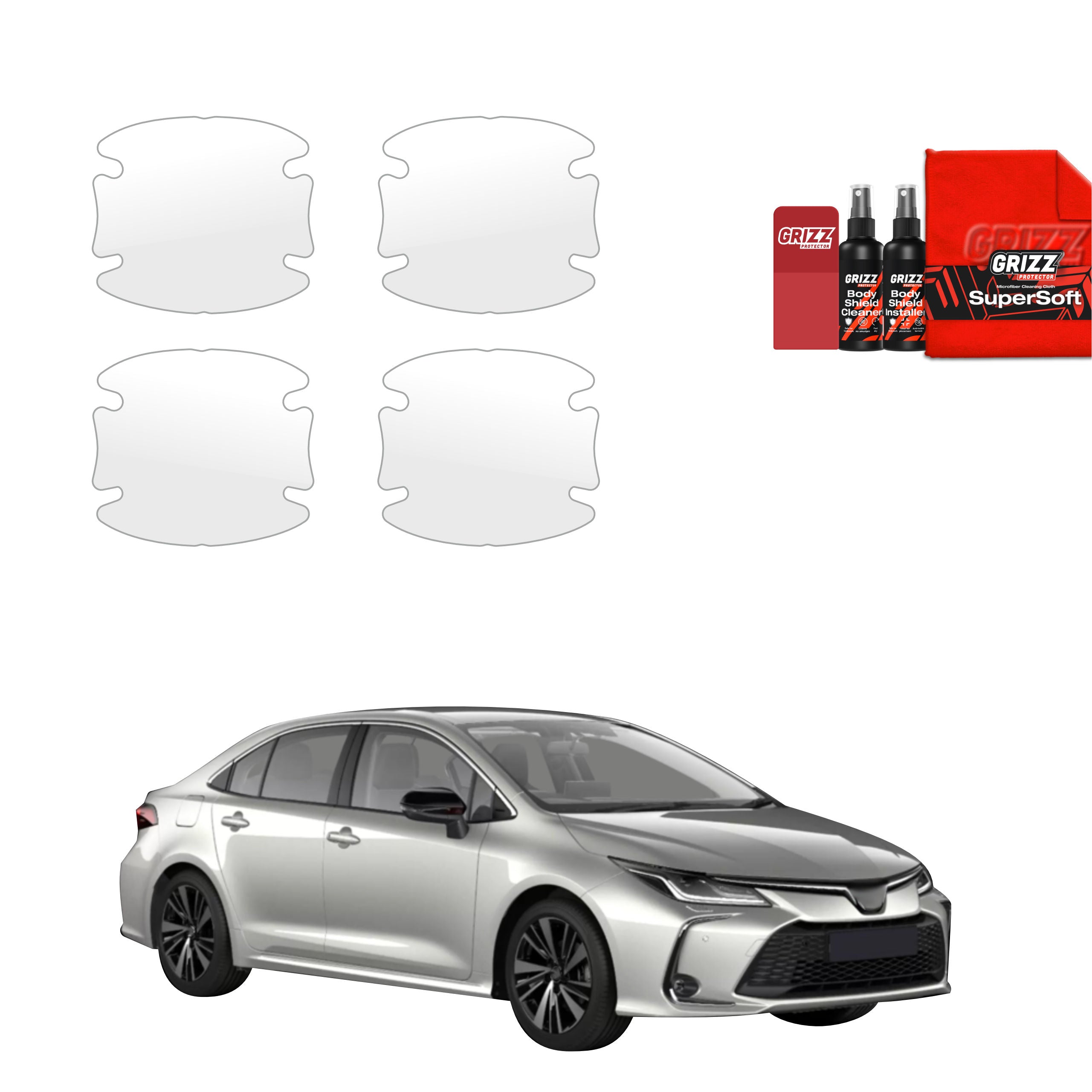 4in1 Schutzfolie Grizz Protector für Türgriffmulden - Toyota Corolla Sedan (2022-2026)