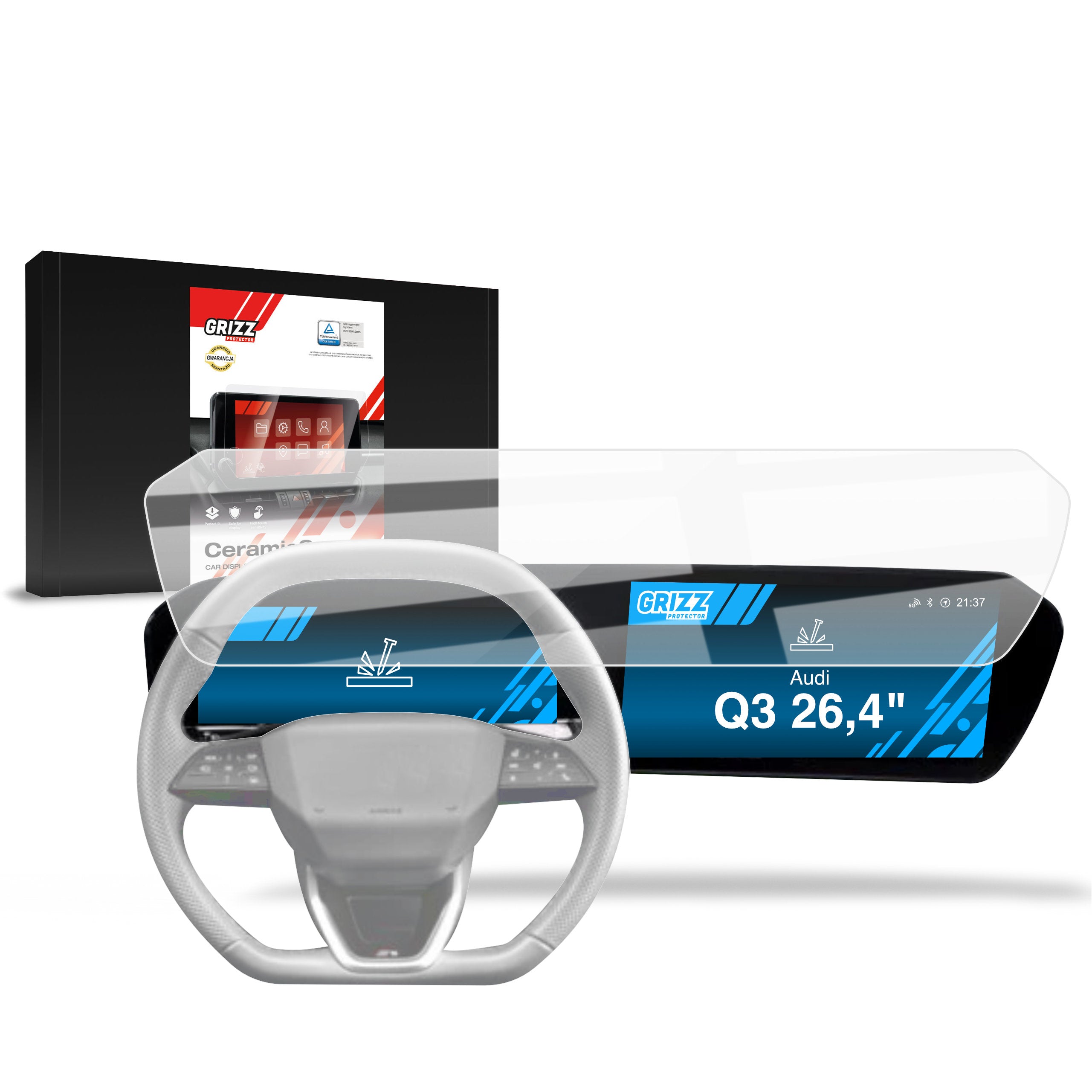 Keramische Autodisplayfolie für Audi Q3 (2025-2026), Grizz Protector