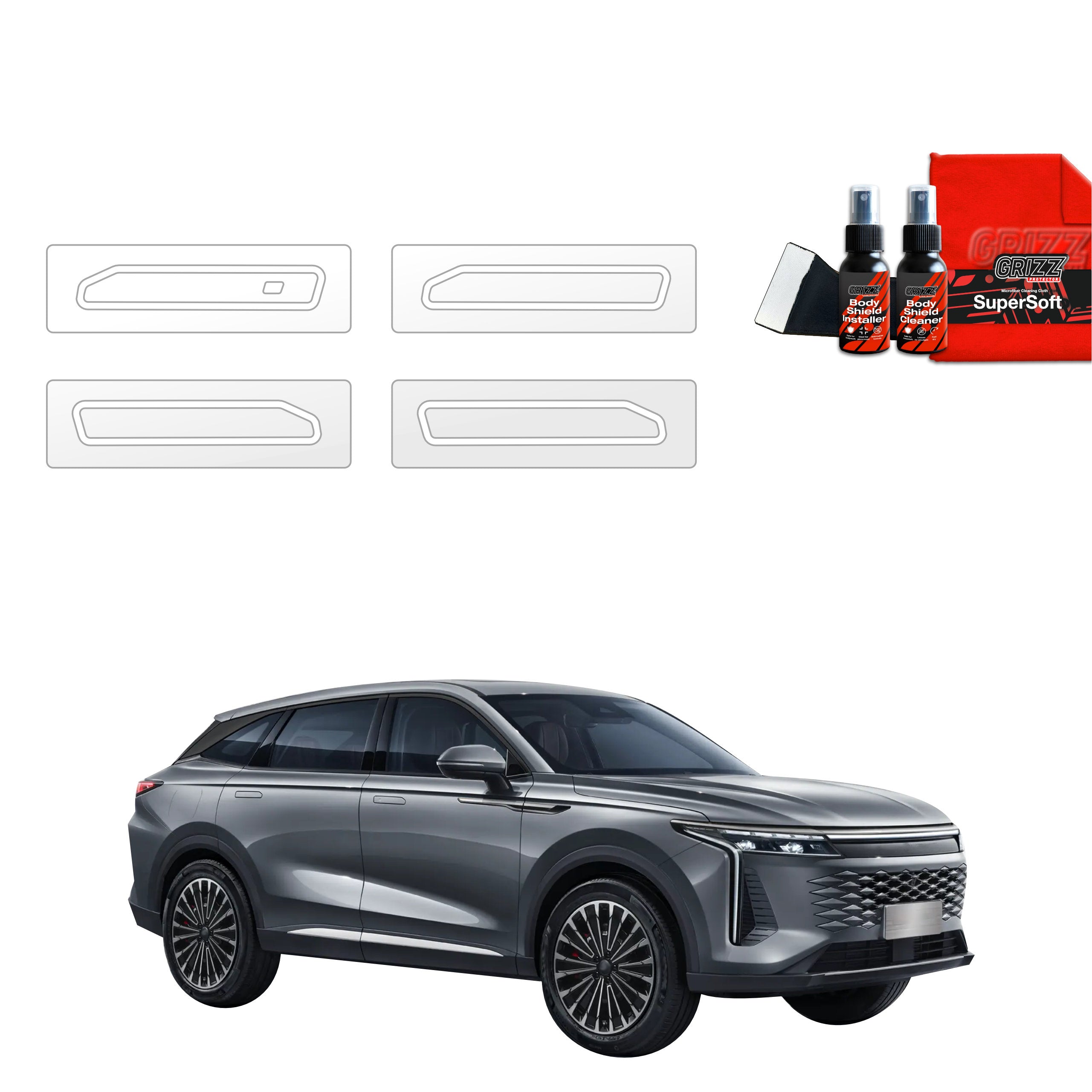 4in1 Schutzfolie Grizz Protector für Türgriffmulden - OMODA 9 Super Hybrid (2025-2026)