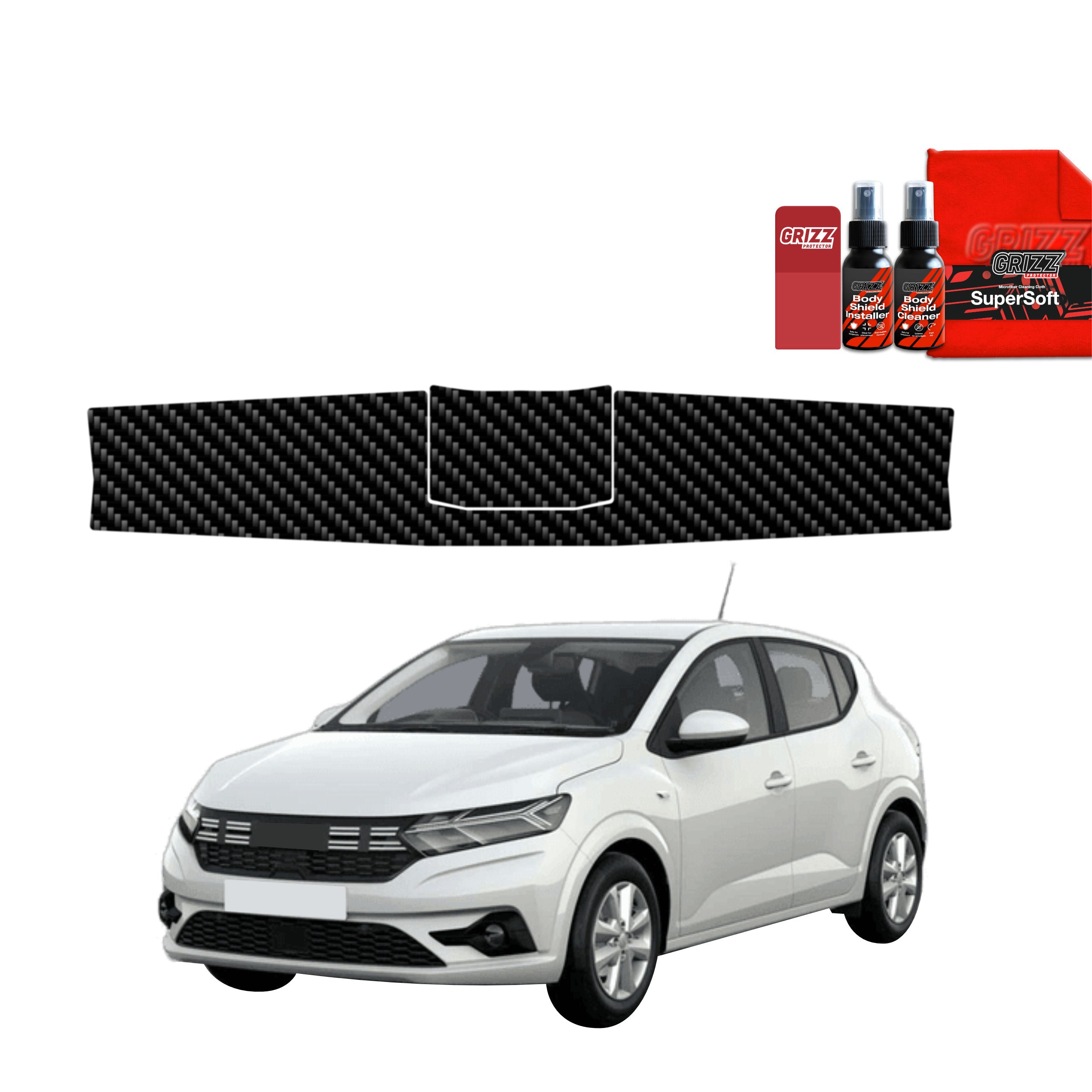 Kohlenstoff Schutzfolie Grizz Protector für Ladekante - Dacia Sandero (2020-2026)