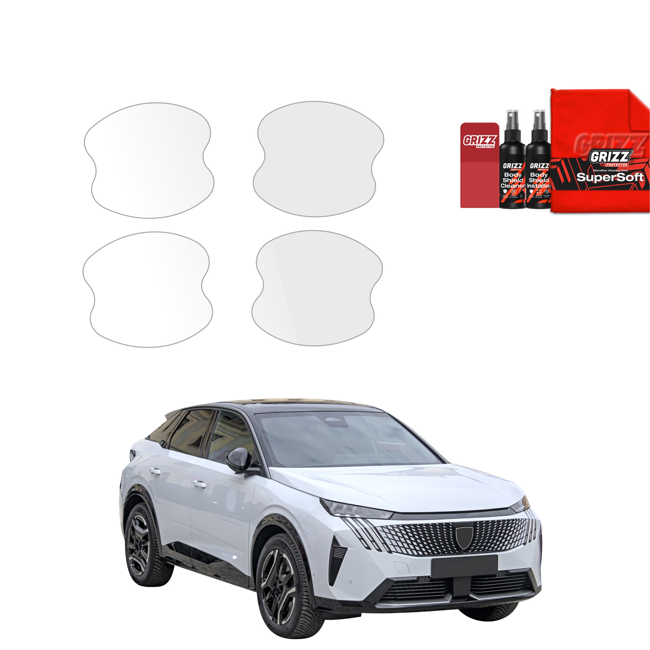 4in1 Schutzfolie Grizz Protector für Türgriffmulden - Peugeot 3008 (2024-2026)