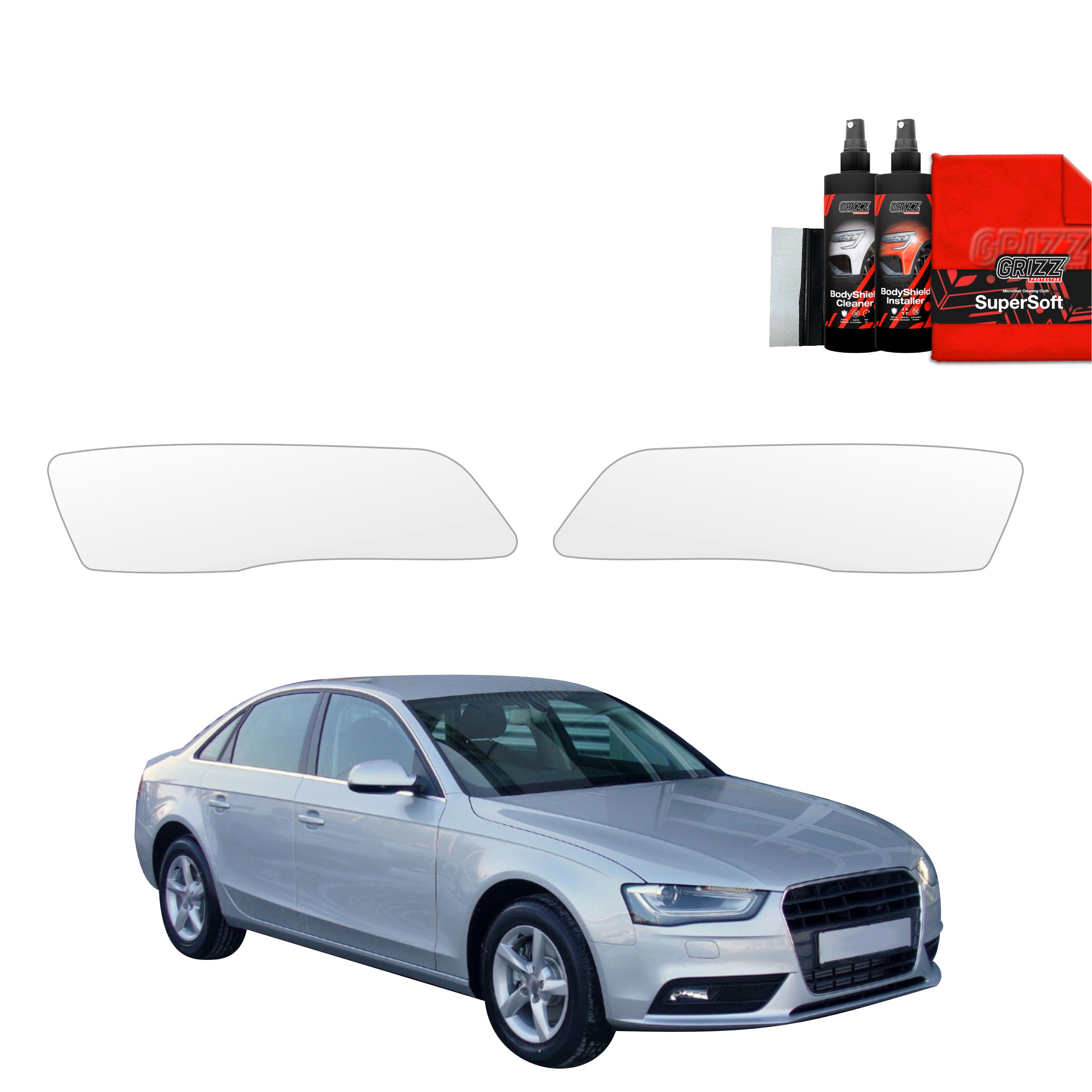 2in1 Schutzfolie Grizz Protector für Scheinwerfer - Audi A4 B8 Sedan Facelifting (2011-2015)