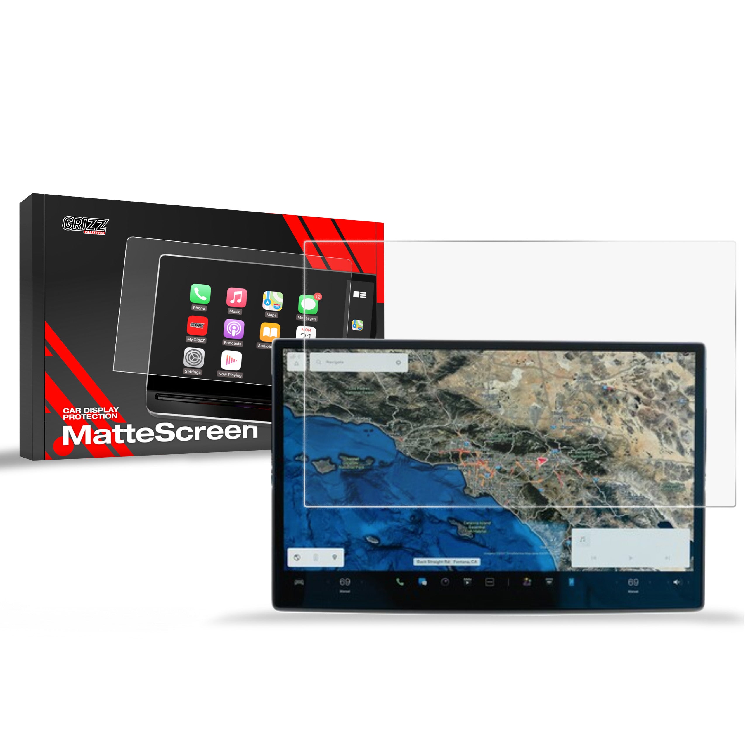 Matte Autodisplayfolie für Tesla Model S Plaid (2021-2026), Grizz Protector