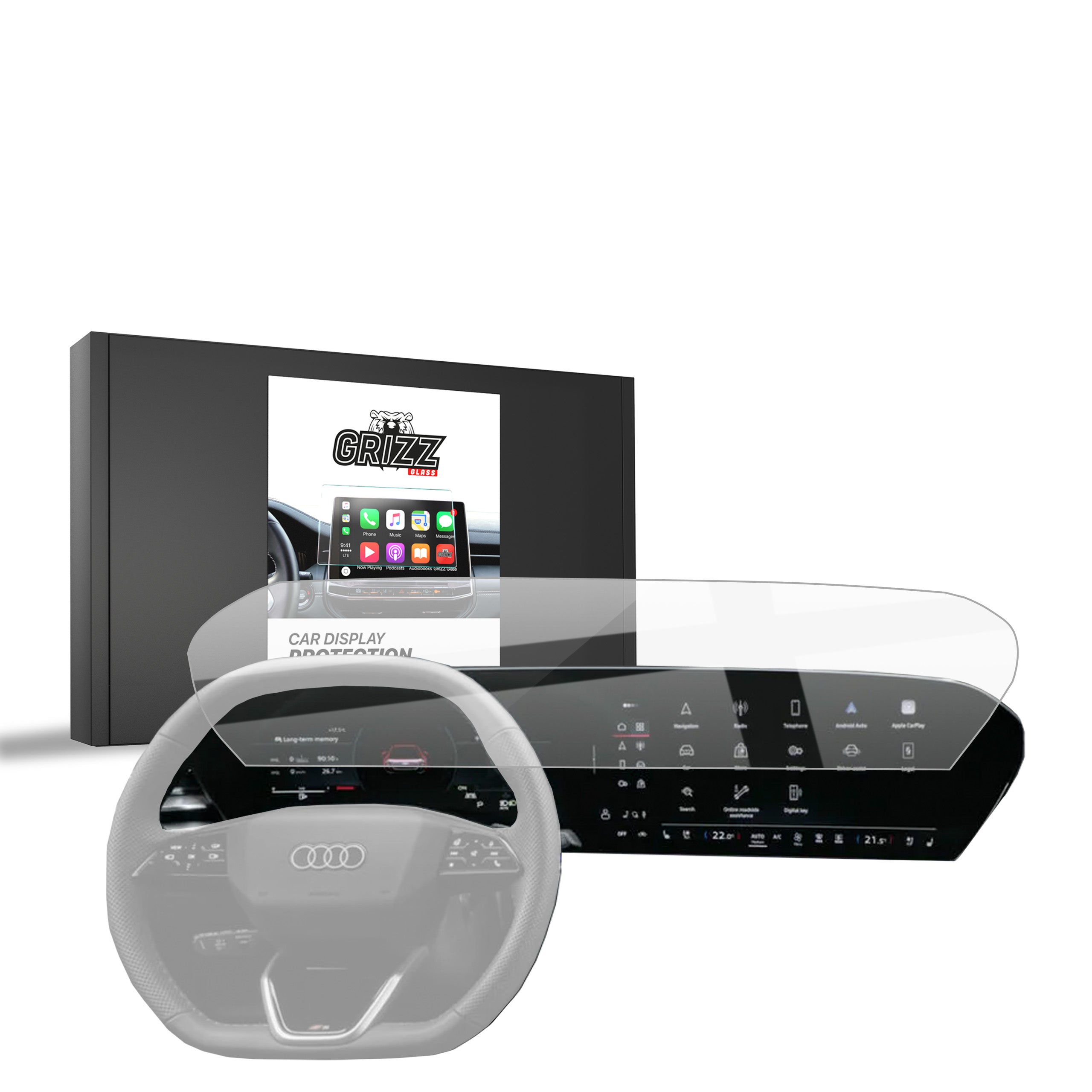 Keramische Autodisplayfolie für Audi Q5 14,5" (2025-2026), Grizz Protector