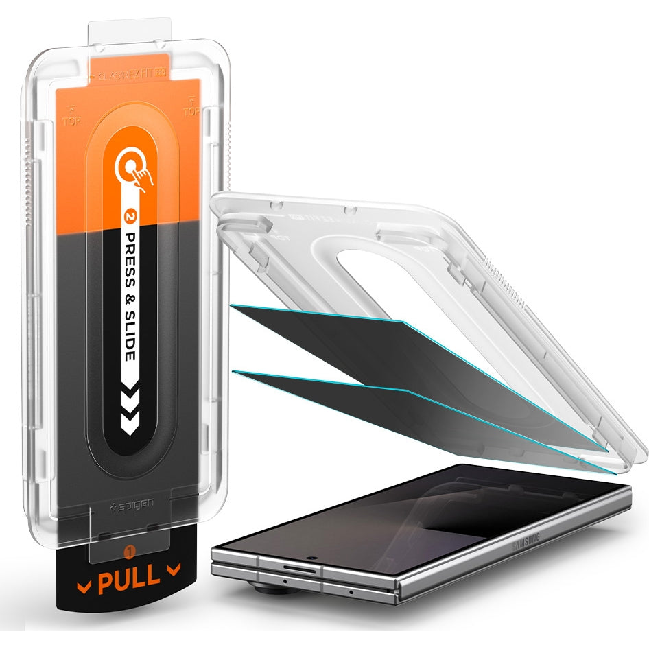 Glas + Applikator für Galaxy Z Fold7 / Fold8 Ultra, Spigen Glas.tR EZ Fit Pro (AC) Privacy 2-Pack (4/18)