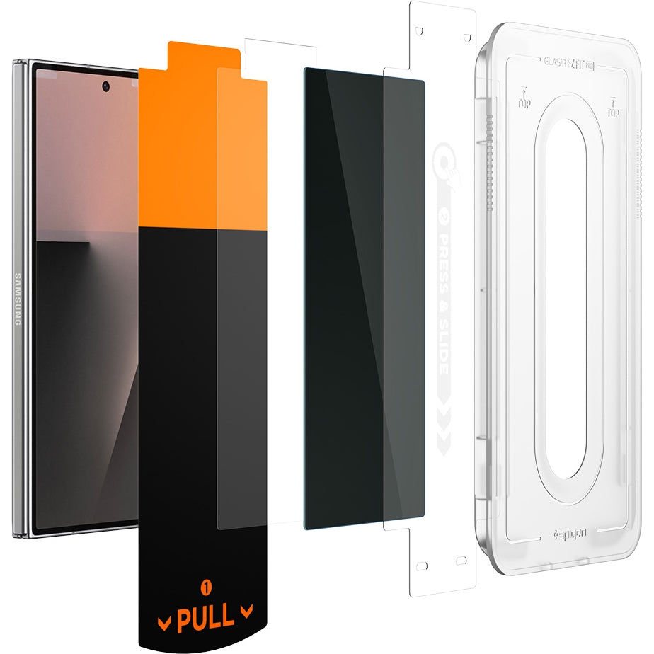 Glas + Applikator für Galaxy Z Fold7 / Fold8 Ultra, Spigen Glas.tR EZ Fit Pro (AC) Privacy 2-Pack (5/18)