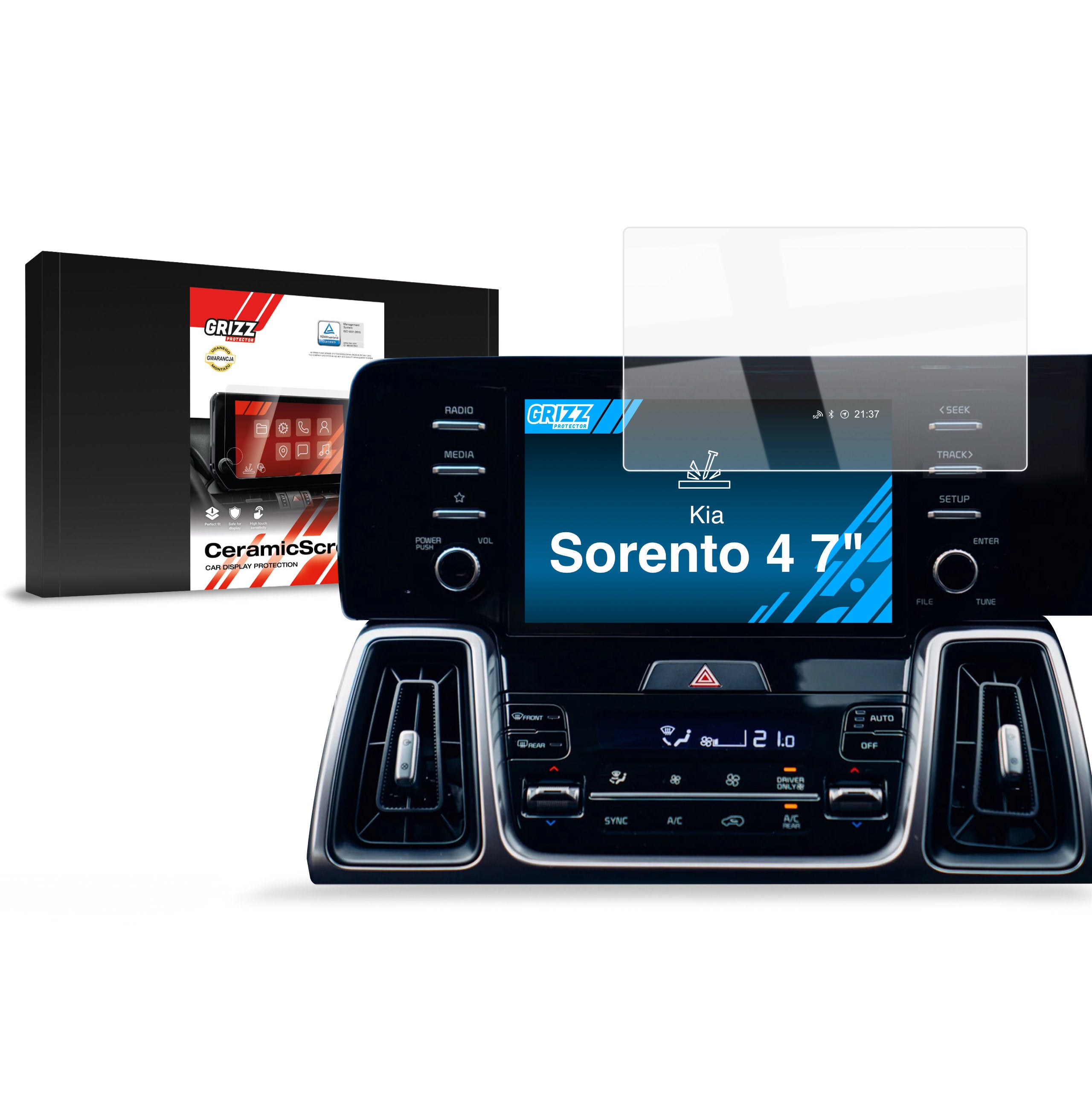 Keramische Autodisplayfolie für Kia Sorento 4 (2020-2023), Grizz Protector