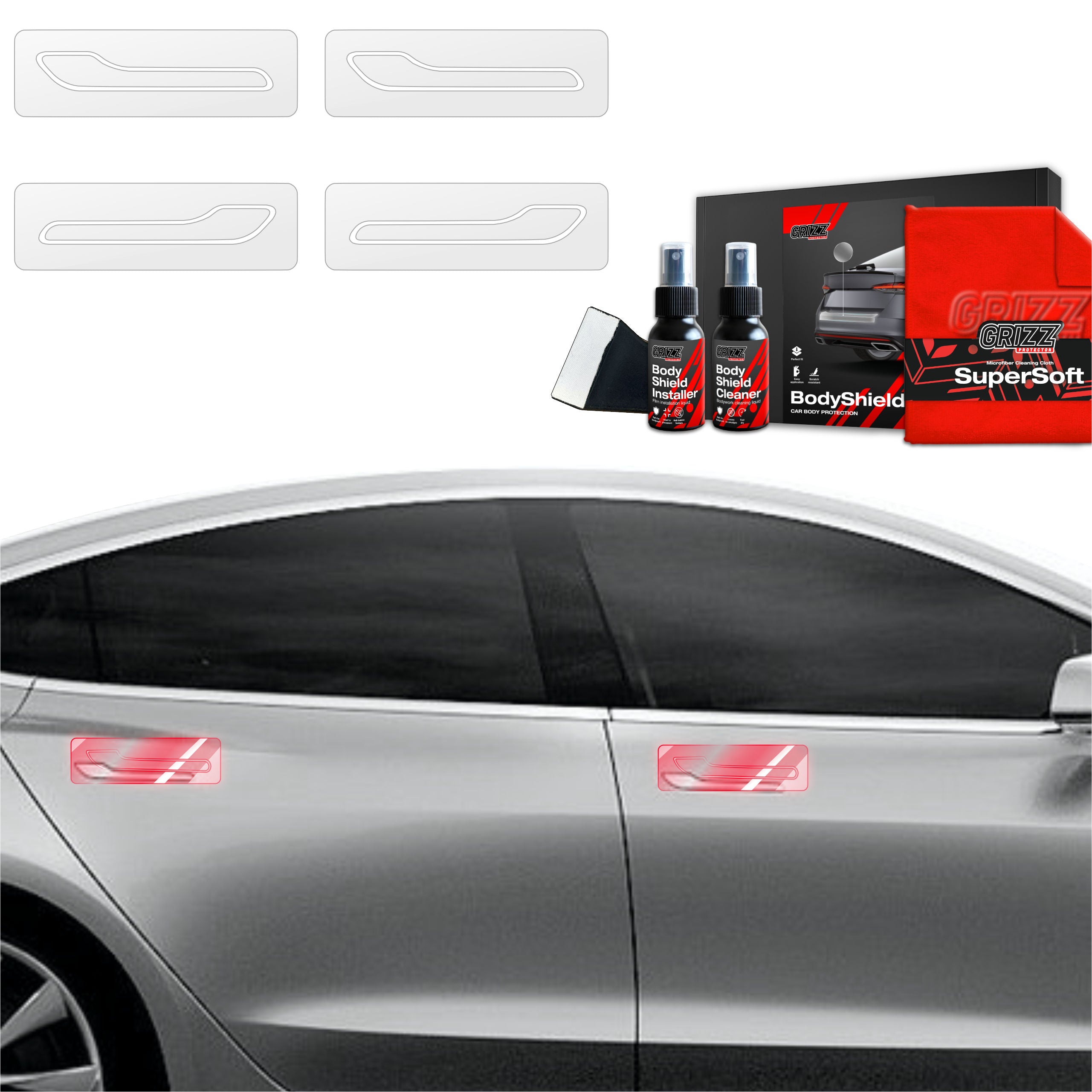 4in1 Schutzfolie Grizz Protector für Türgriffmulden - Tesla Model 3 (2017-2020)