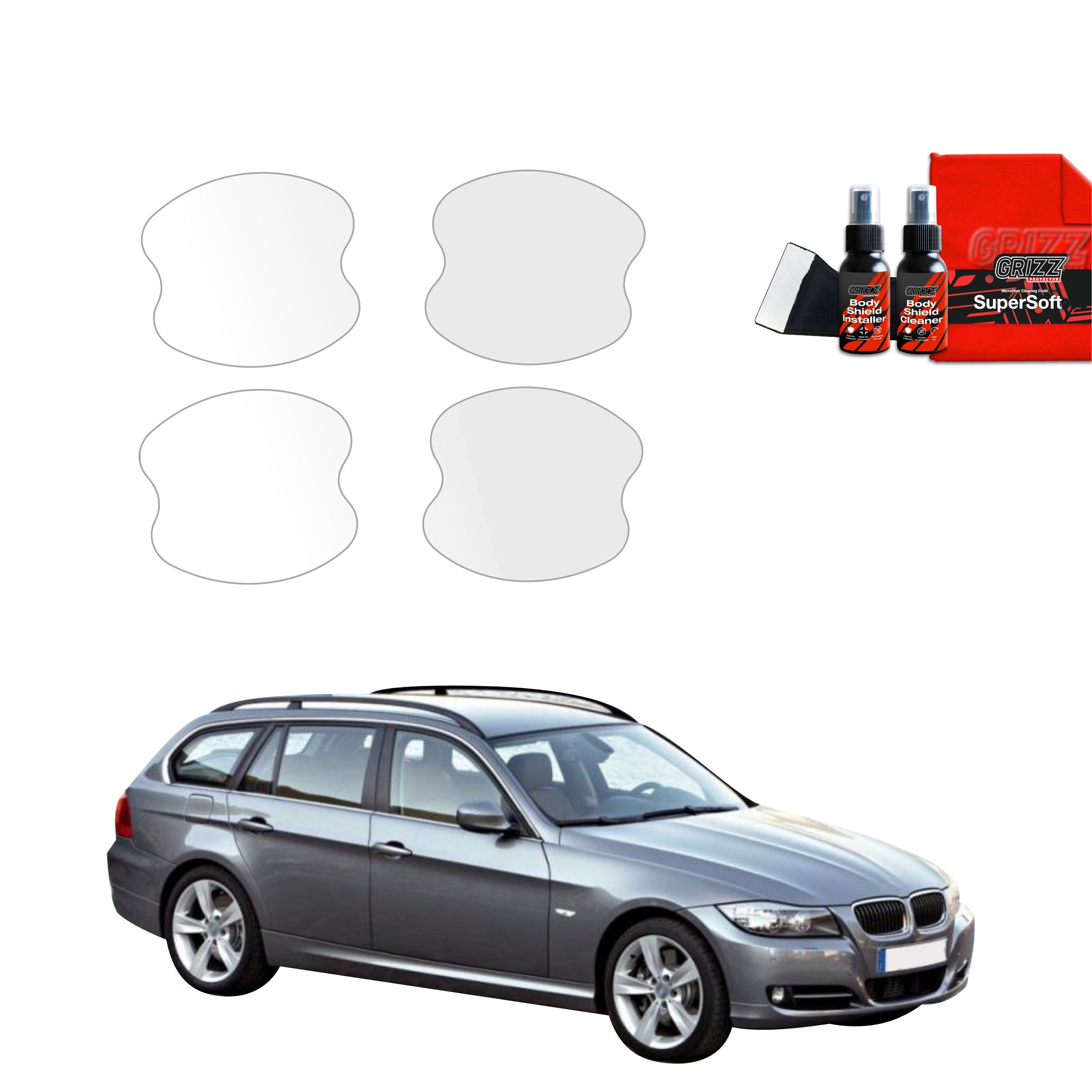 4in1 Schutzfolie Grizz Protector für Türgriffmulden - BMW 3 E91 Kombi Pre-LCI (2004-2008)