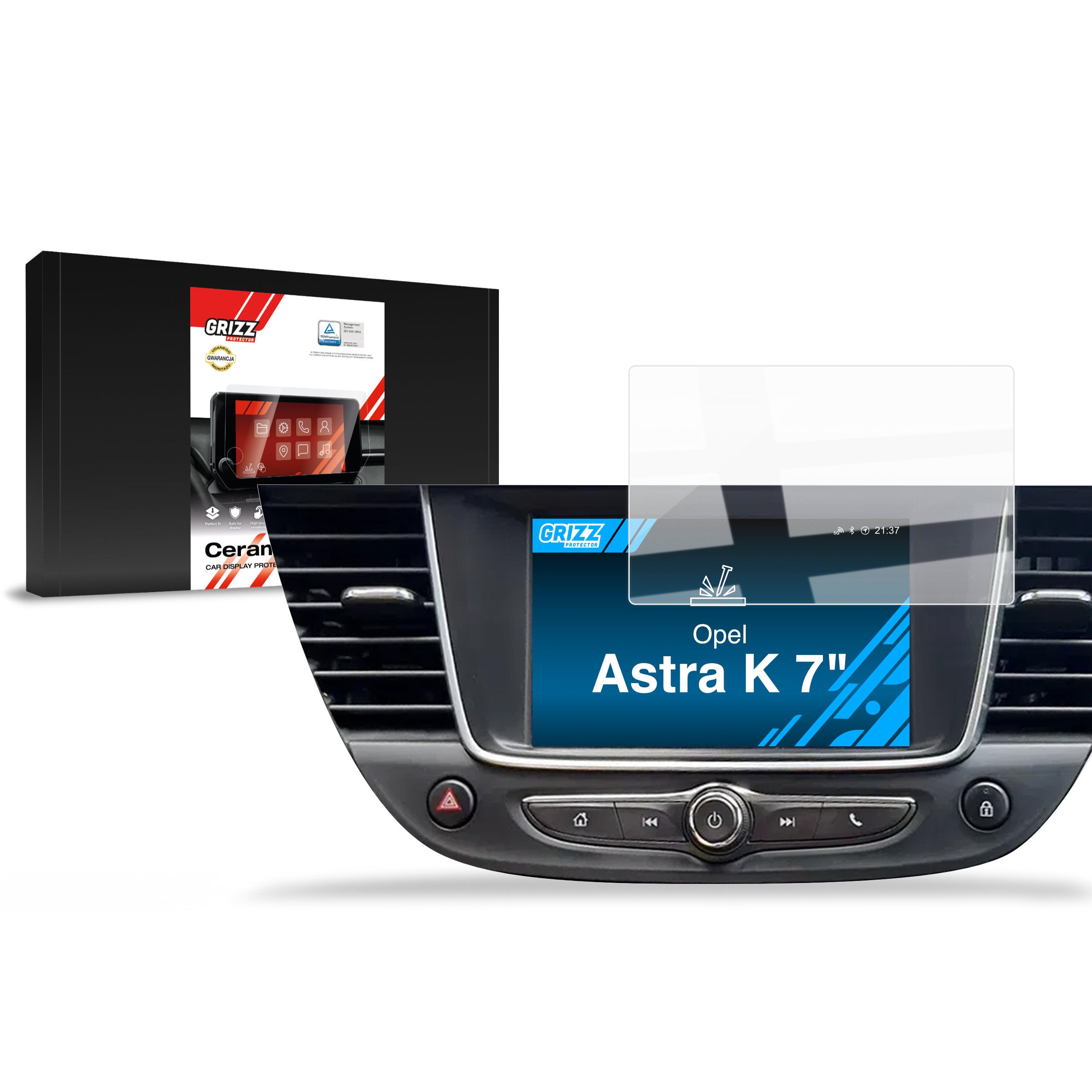 Keramische Autodisplayfolie für Opel Astra K 7" (2015-2021), Grizz Protector