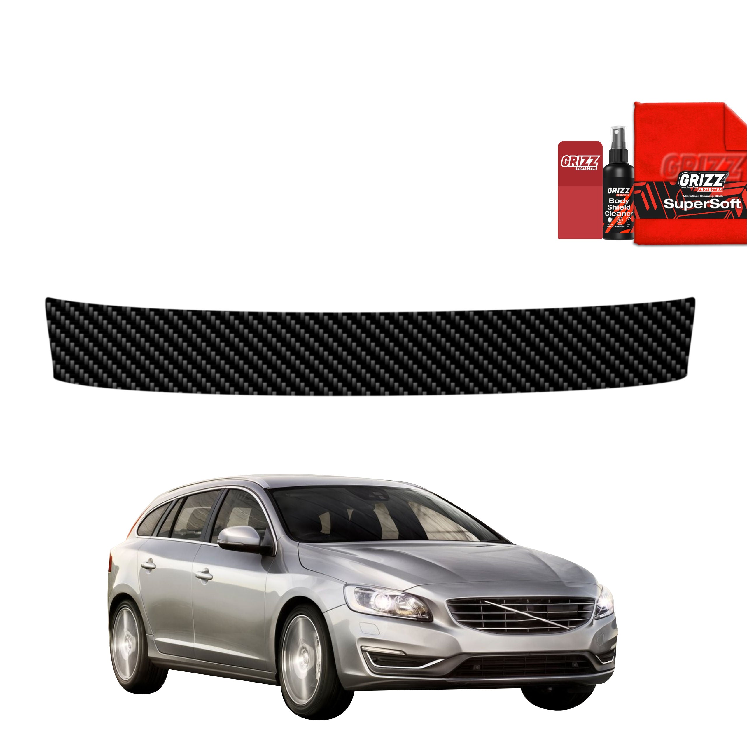 Kohlenstoff Schutzfolie Grizz Protector für Ladekante - Volvo V60 Kombi (2011-2018)