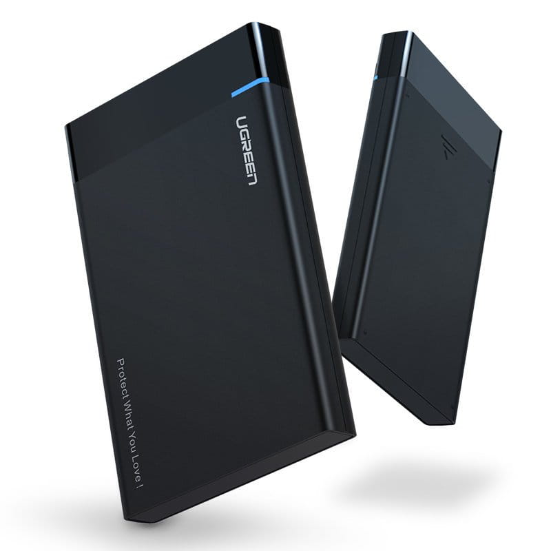 Antriebstasche HDD SSD, Laufwerksgehäuse SATA 2,5'' USB 3.2 Gen 1 (5 Gbps) micro USB SuperSpeed + Kabel 0,5 m, Ugreen, Schwarz