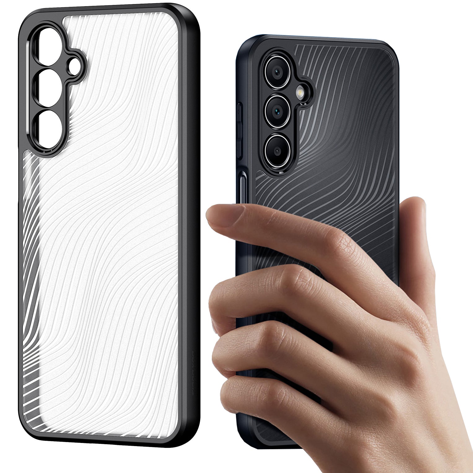 Handyhülle für Galaxy A16 5G / 4G, Dux Ducis Aimo, Transparent mit schwarzen Rahmen