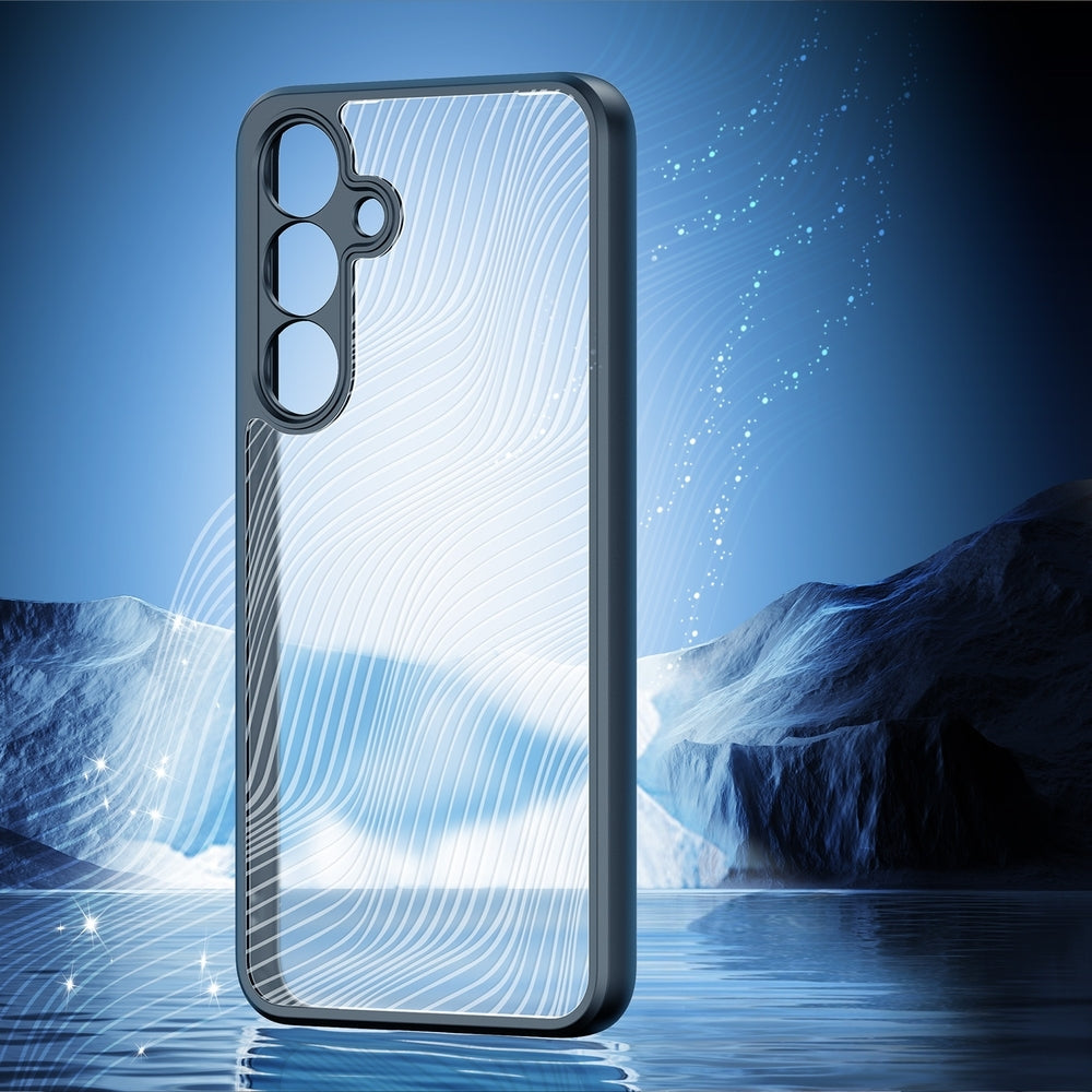 Handyhülle für Galaxy S25, Dux Ducis Aimo, Transparent mit schwarzen Rahmen