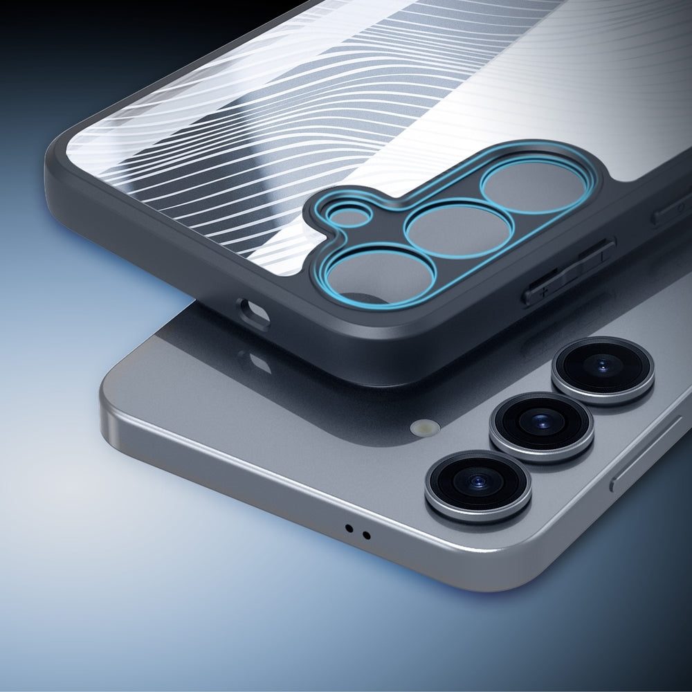 Handyhülle für Galaxy S25, Dux Ducis Aimo, Transparent mit schwarzen Rahmen