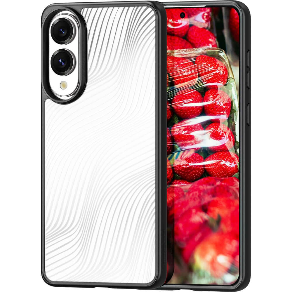 Handyhülle für Galaxy S25 Edge, Dux Ducis Aimo, Transparent mit Schwarzem Rahmen