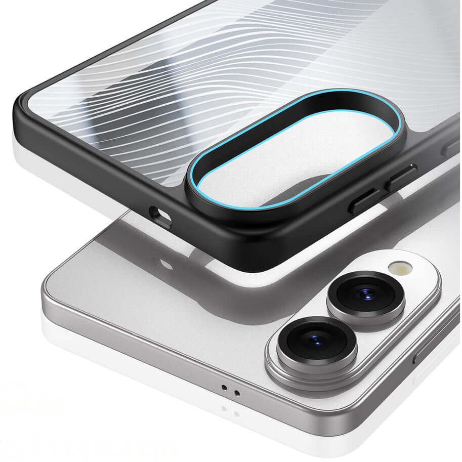 Handyhülle für Galaxy S25 Edge, Dux Ducis Aimo, Transparent mit Schwarzem Rahmen