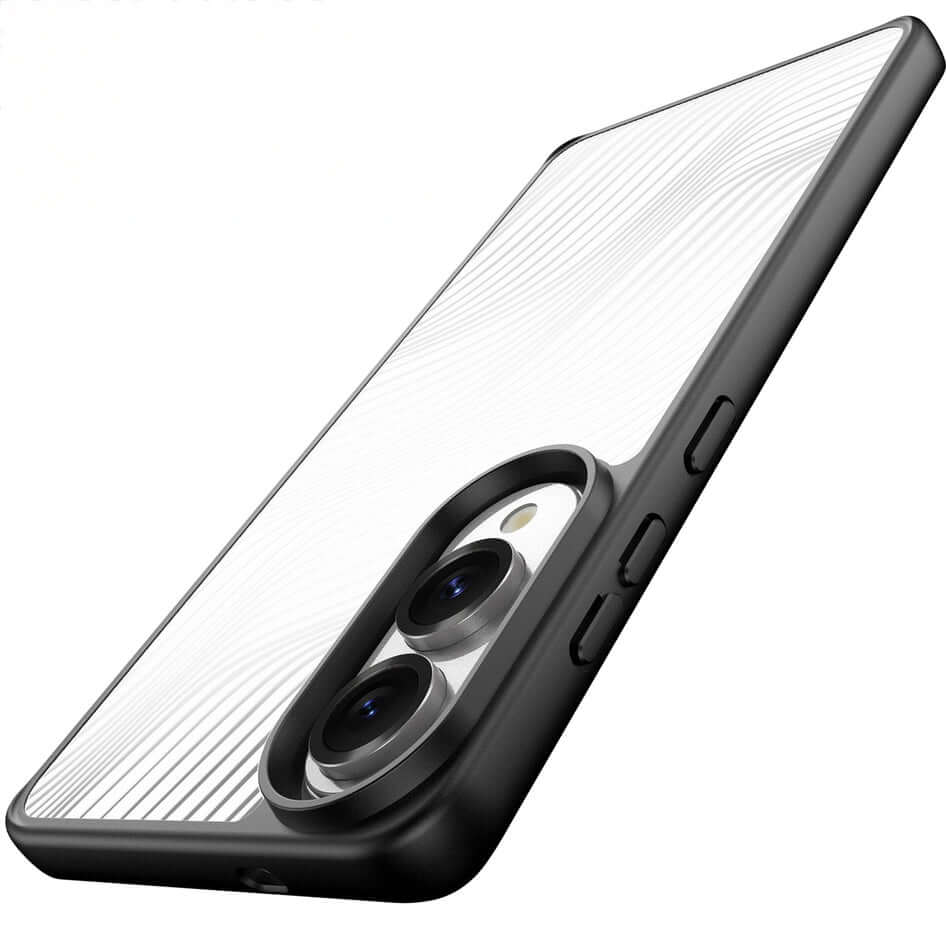 Handyhülle für Galaxy S25 Edge, Dux Ducis Aimo, Transparent mit Schwarzem Rahmen