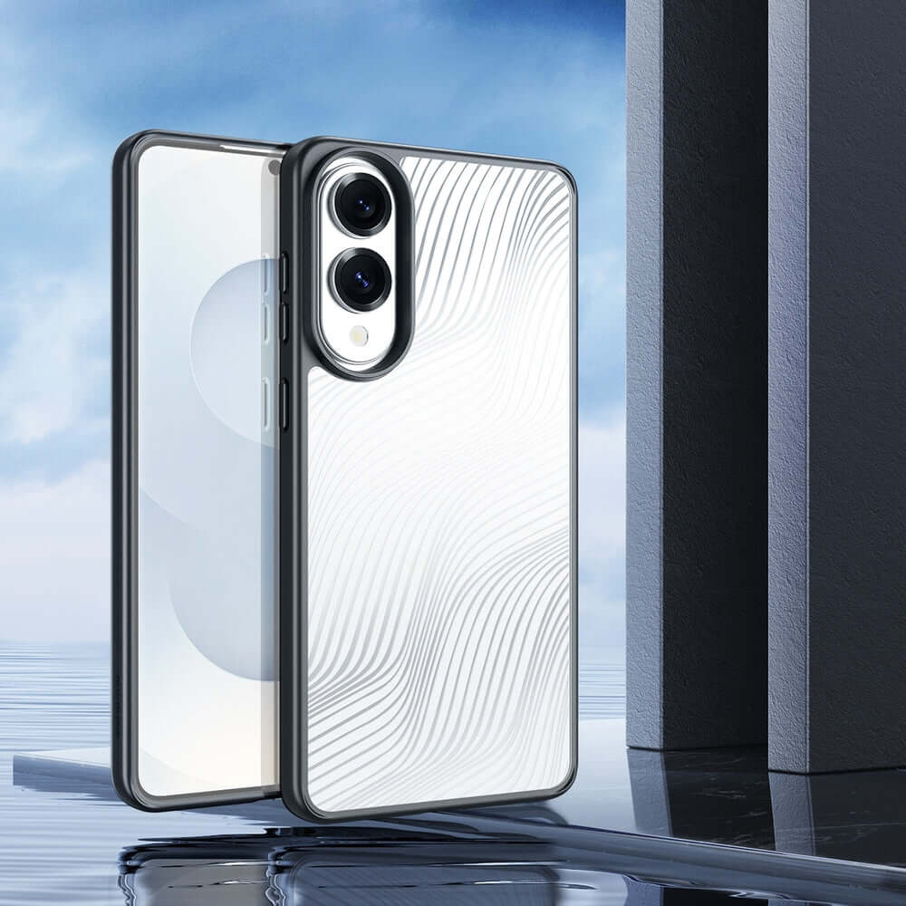Handyhülle für Galaxy S25 Edge, Dux Ducis Aimo, Transparent mit Schwarzem Rahmen