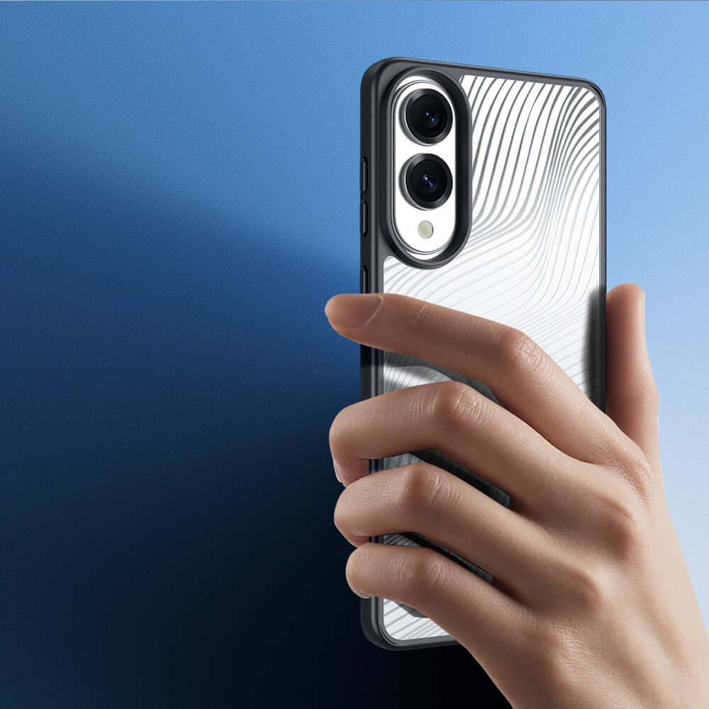 Handyhülle für Galaxy S25 Edge, Dux Ducis Aimo, Transparent mit Schwarzem Rahmen