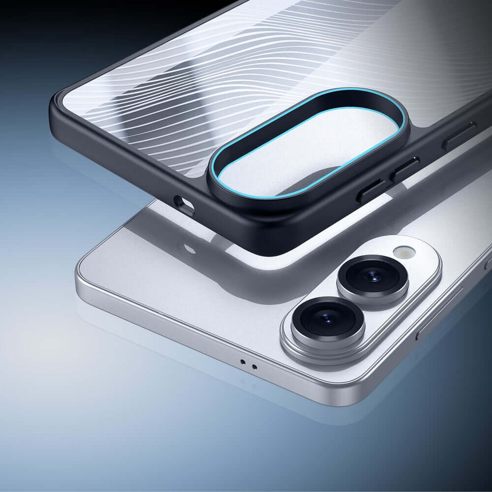 Handyhülle für Galaxy S25 Edge, Dux Ducis Aimo, Transparent mit Schwarzem Rahmen