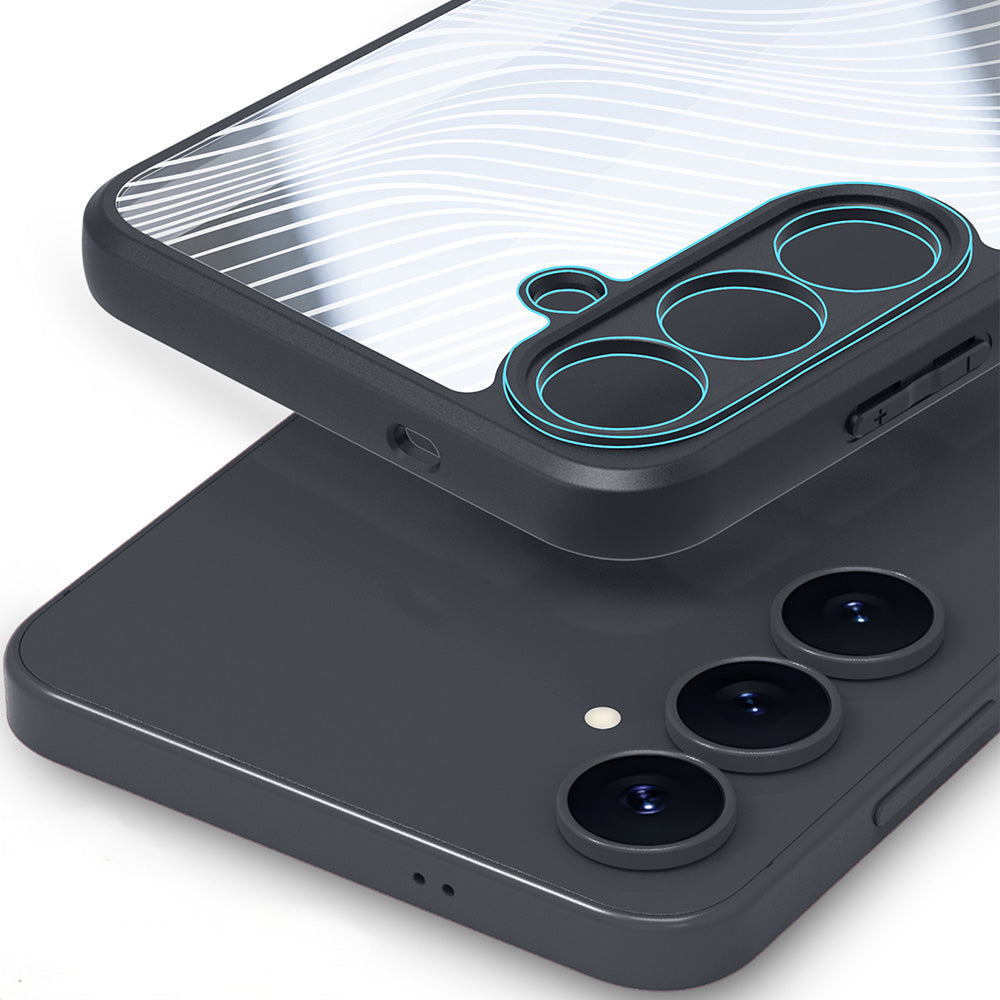 Handyhülle für Galaxy S25 FE, Dux Ducis AIMO, Transparent mit Schwarzen Rahmen