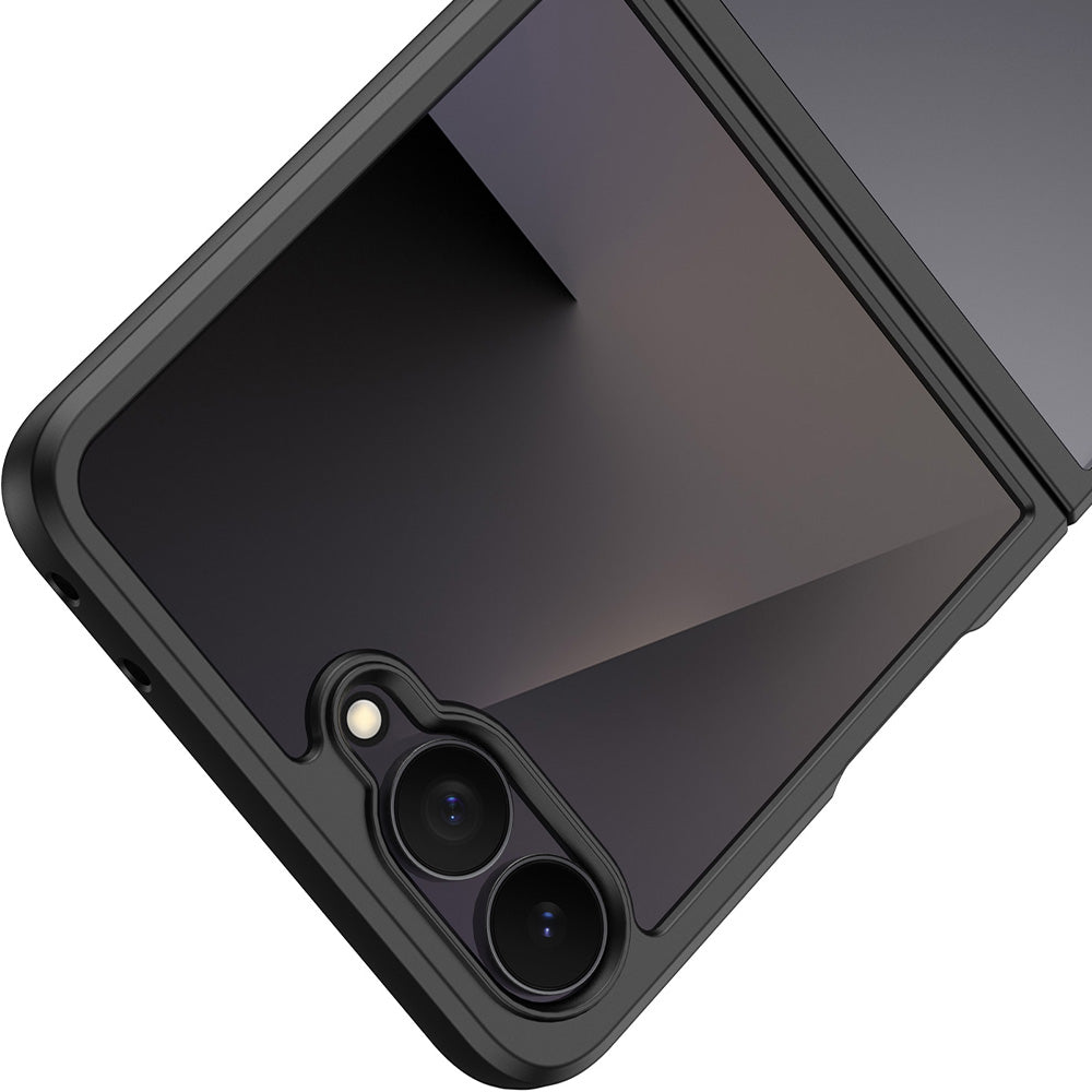 Handyhülle für Galaxy Z Flip8, Dux Ducis Aimo, Transparent mit Schwarzen Rahmen