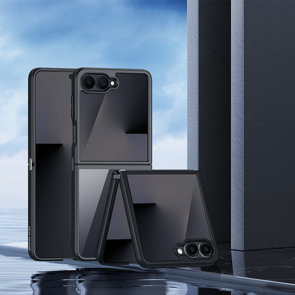 Handyhülle für Galaxy Z Flip8, Dux Ducis Aimo, Transparent mit Schwarzen Rahmen