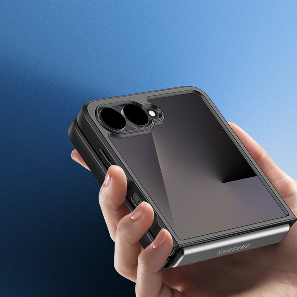 Handyhülle für Galaxy Z Flip8, Dux Ducis Aimo, Transparent mit Schwarzen Rahmen