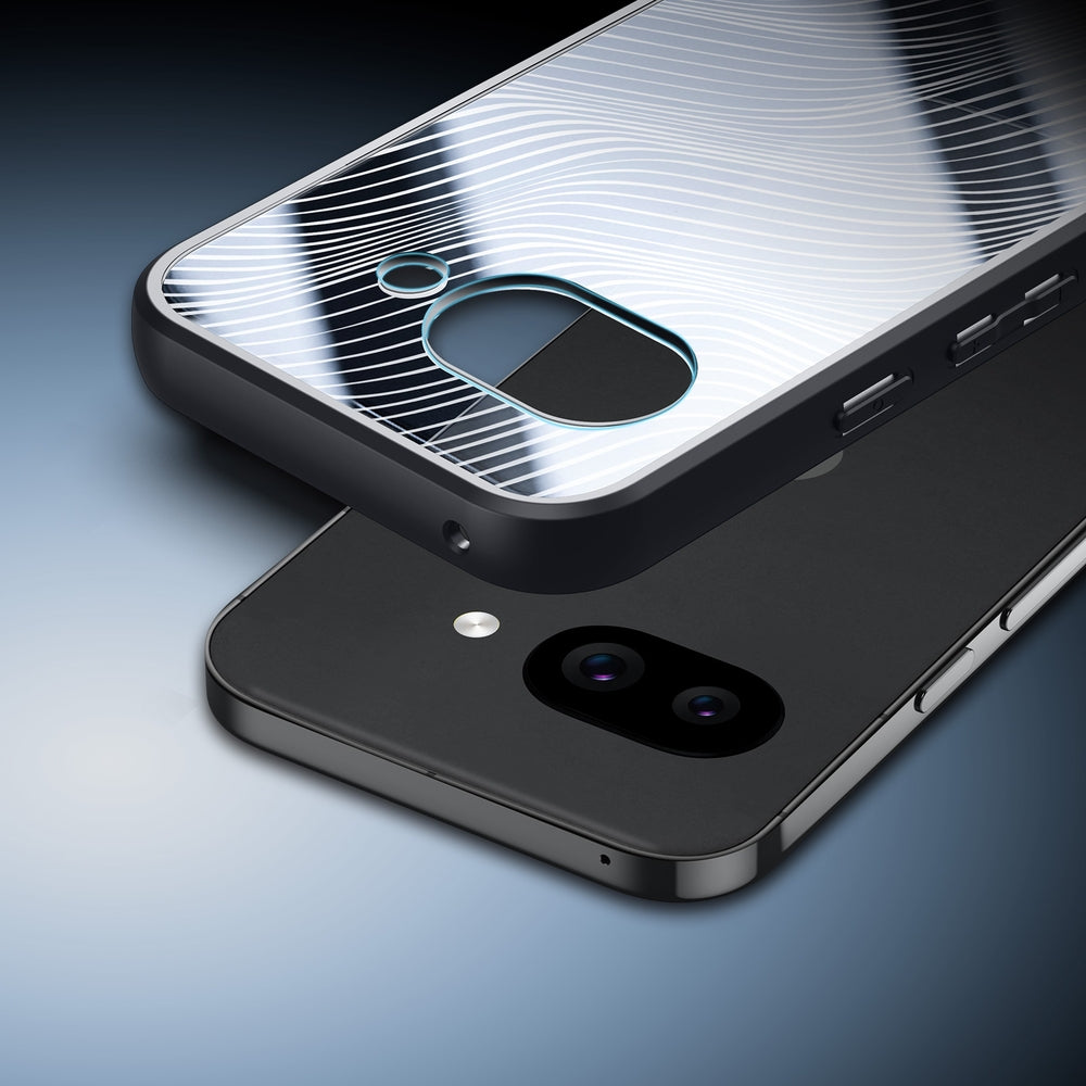 Handyhülle für Google Pixel 9a, Dux Ducis Aimo, Transparent mit schwarzen Rahmen