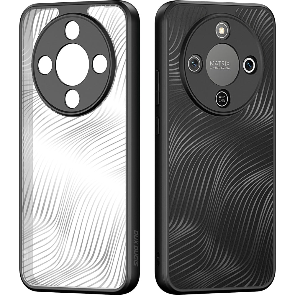 Handyhülle für Honor Magic8 Lite, Dux Ducis Aimo, Transparent mit schwarzen Rahmen