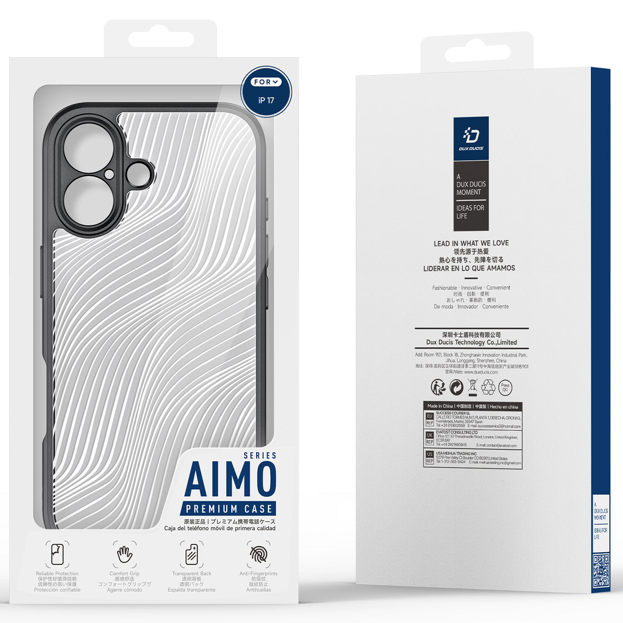 Handyhülle für iPhone 17, Dux Ducis Aimo, Transparent mit schwarzen Rahmen