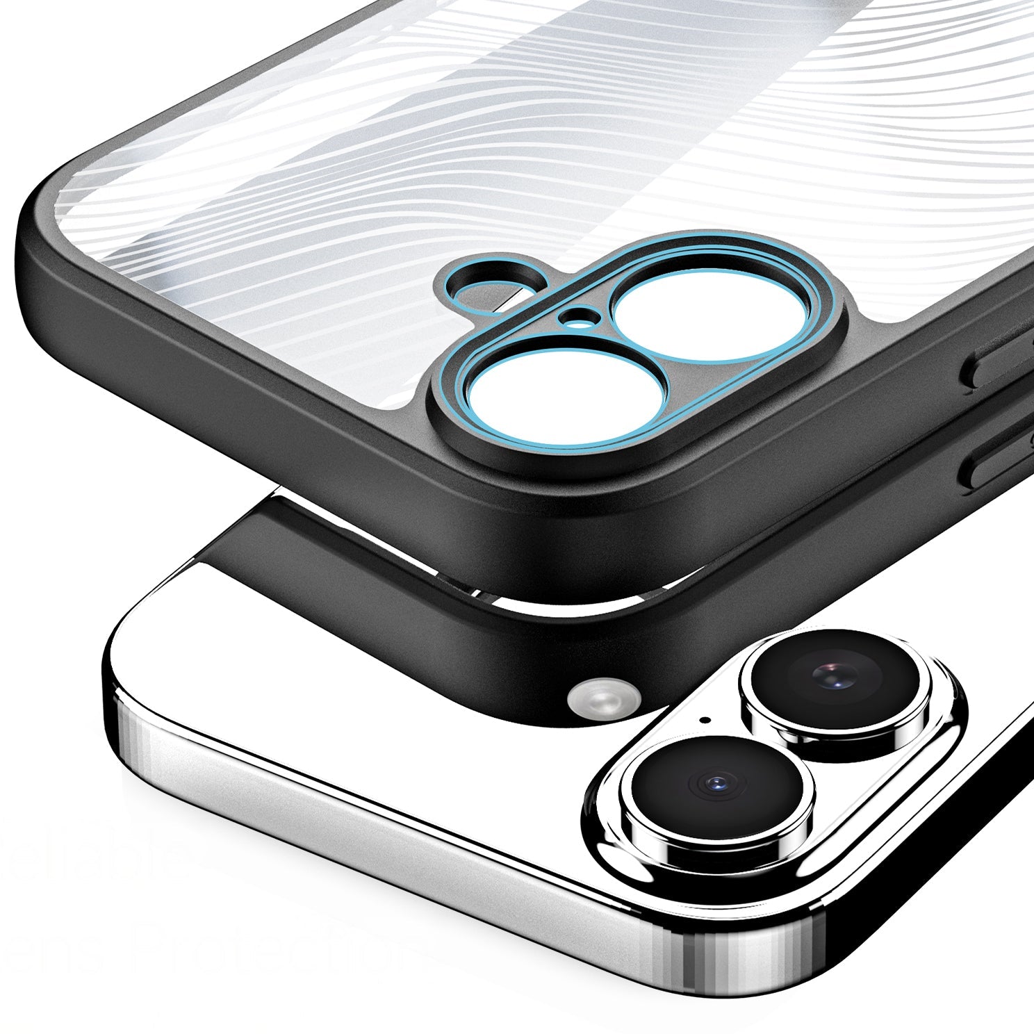 Handyhülle für iPhone 17, Dux Ducis Aimo, Transparent mit schwarzen Rahmen