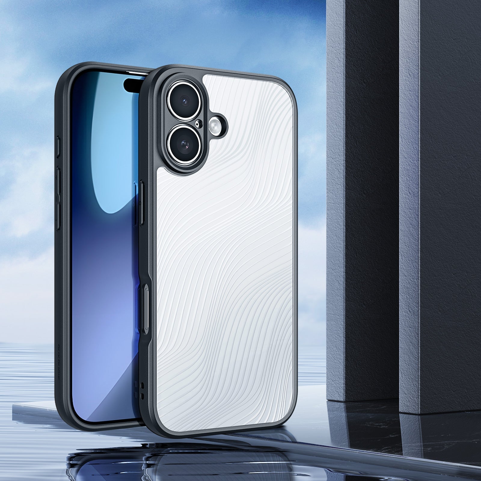 Handyhülle für iPhone 17, Dux Ducis Aimo, Transparent mit schwarzen Rahmen