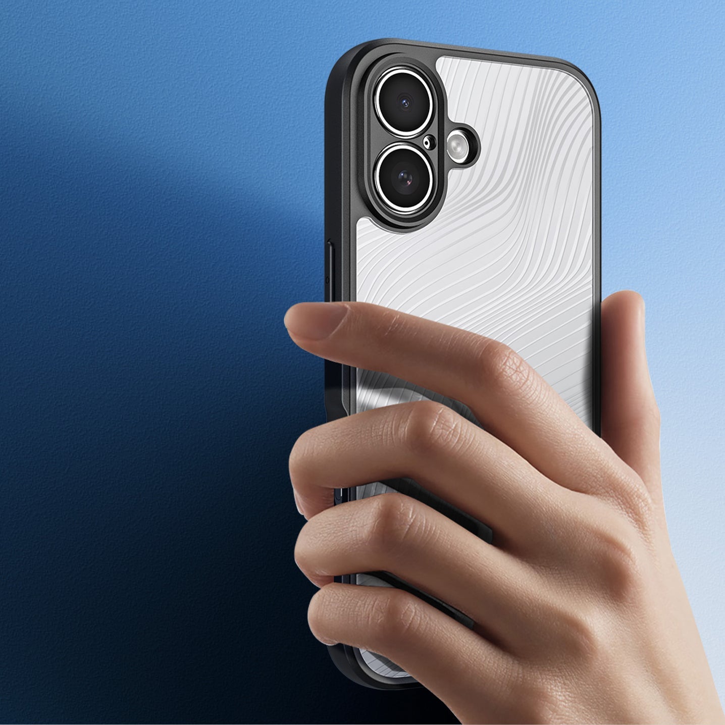 Handyhülle für iPhone 17, Dux Ducis Aimo, Transparent mit schwarzen Rahmen