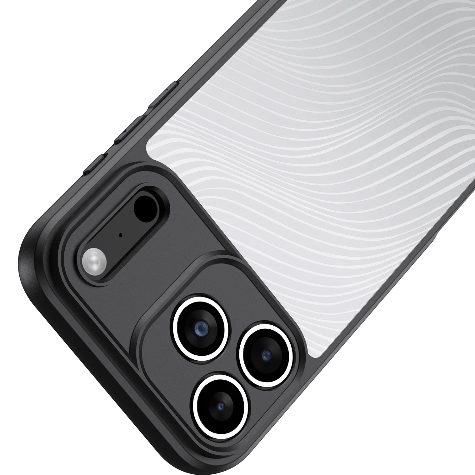 Handyhülle für iPhone 17 Pro, Dux Ducis Aimo, Transparent mit schwarzen Rahmen