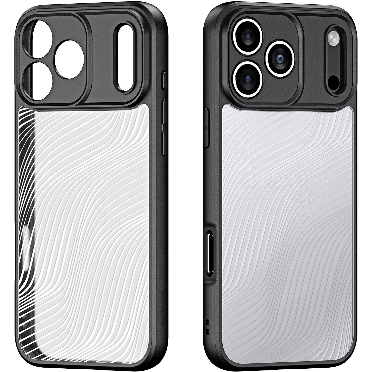 Handyhülle für iPhone 17 Pro Max, Dux Ducis Aimo, Transparent mit schwarzen Rahmen