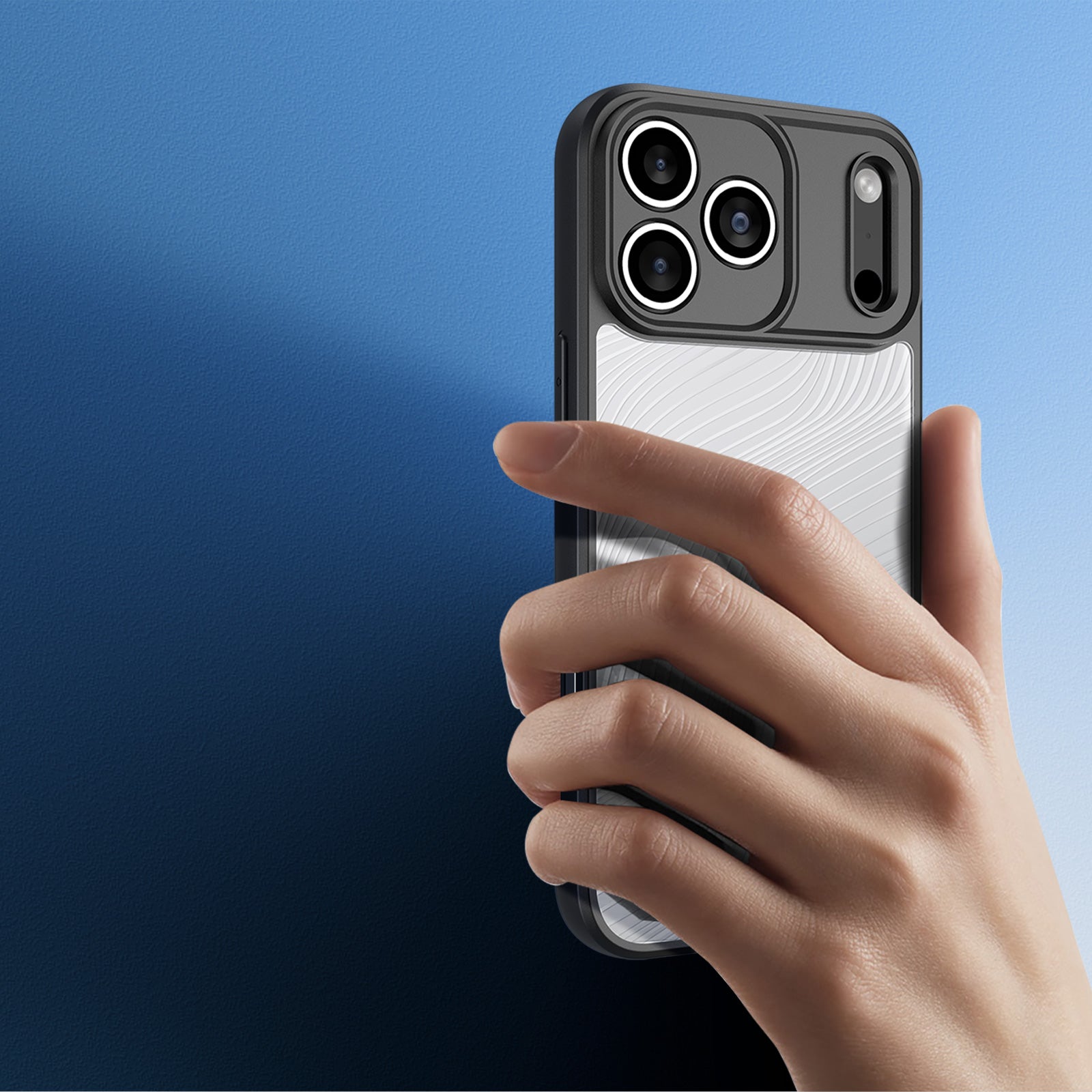 Handyhülle für iPhone 17 Pro Max, Dux Ducis Aimo, Transparent mit schwarzen Rahmen