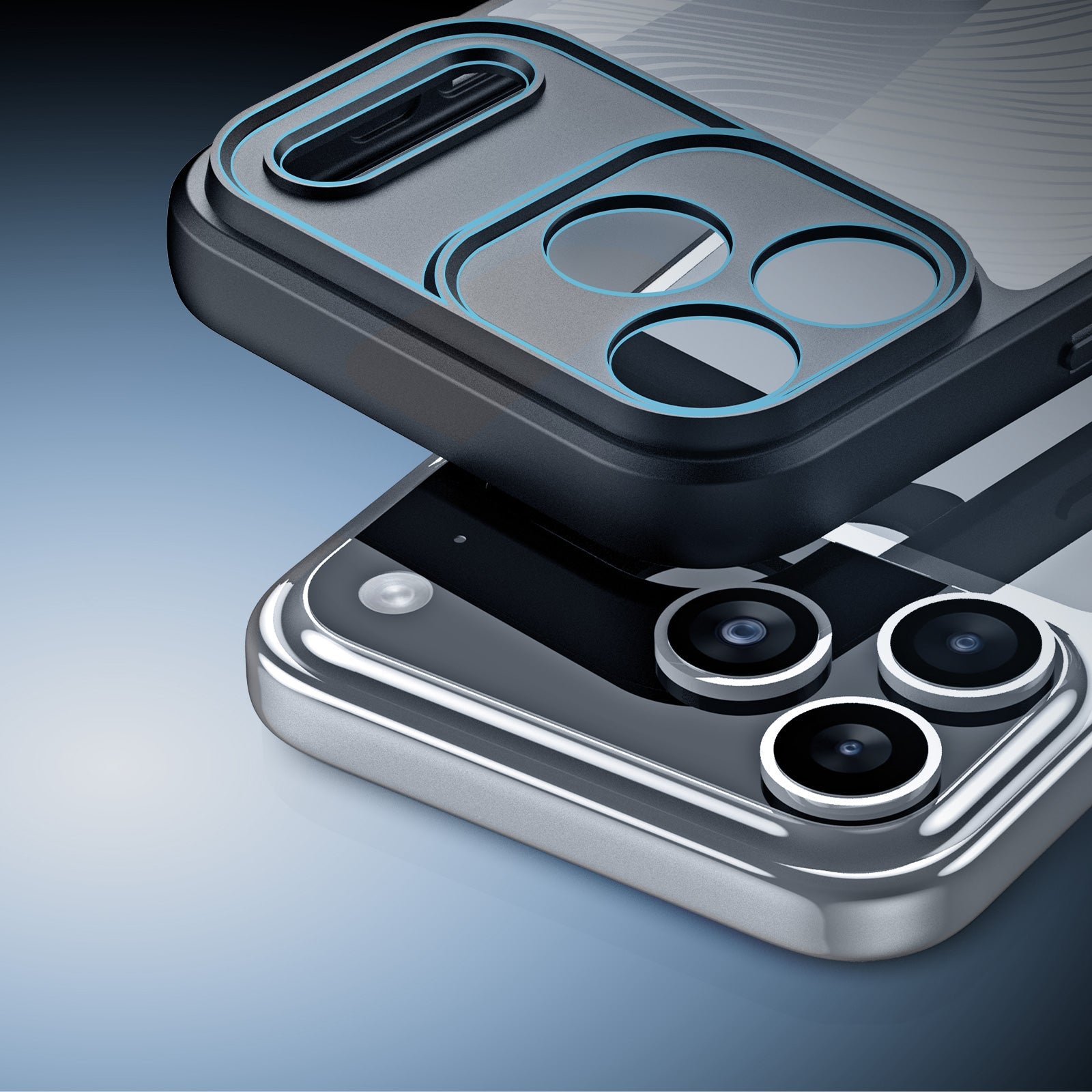 Handyhülle für iPhone 17 Pro Max, Dux Ducis Aimo, Transparent mit schwarzen Rahmen
