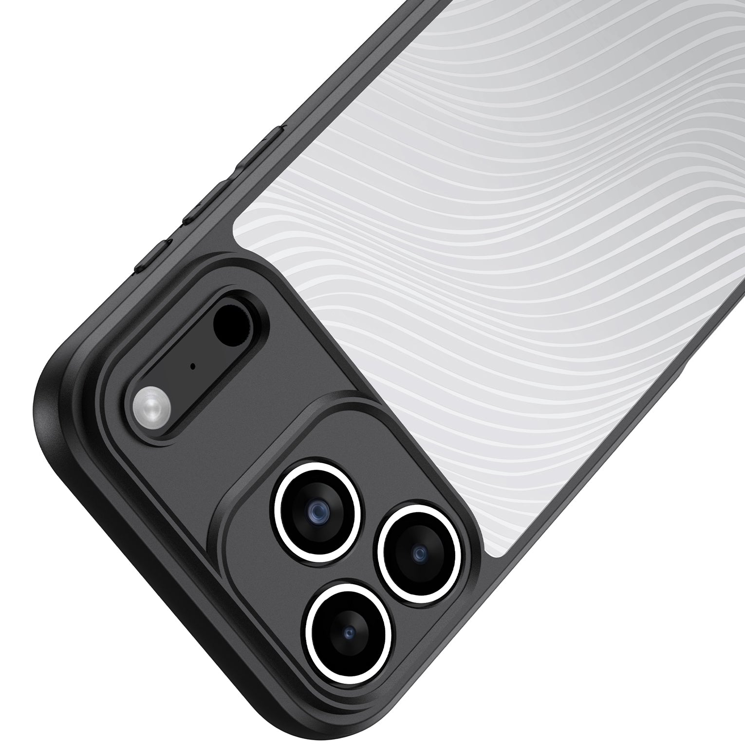 Handyhülle für iPhone 17 Pro Max, Dux Ducis Aimo, Transparent mit schwarzen Rahmen