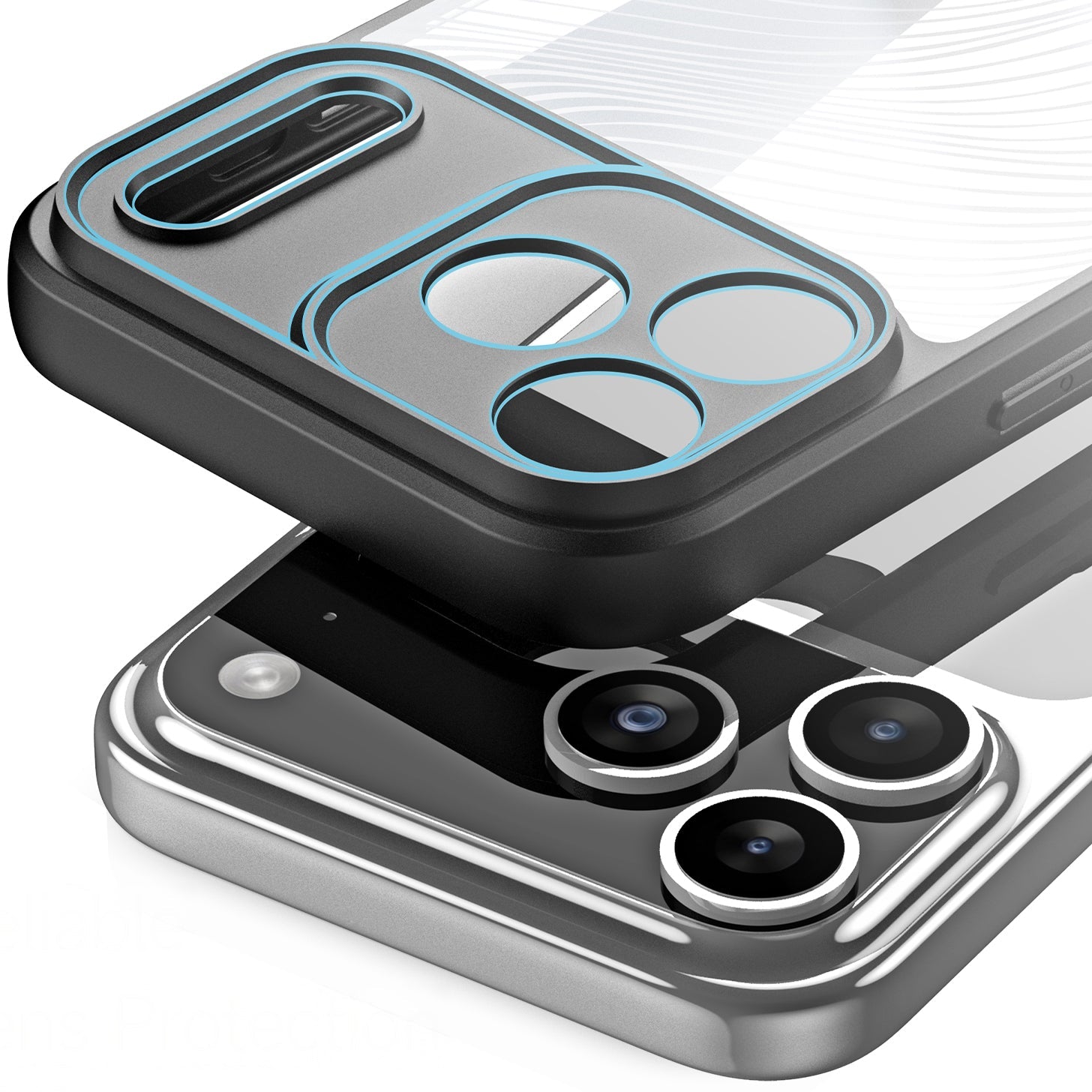 Handyhülle für iPhone 17 Pro Max, Dux Ducis Aimo, Transparent mit schwarzen Rahmen